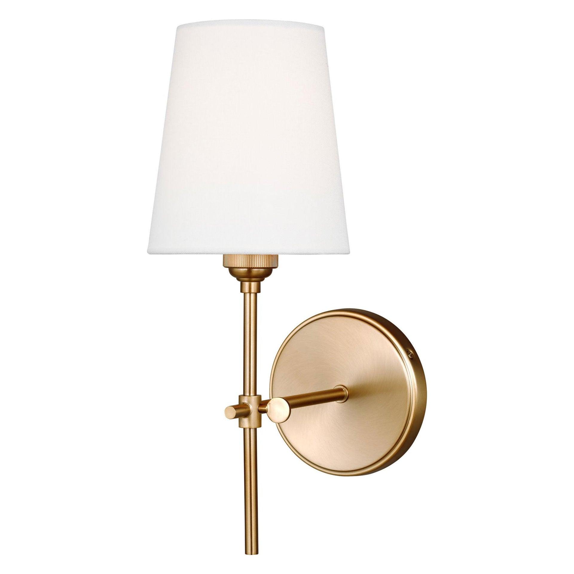 Generation Lighting 1-Light Baker Bath Fixture Wall Lamp Satin Brass 4187201-848 | Bathroom Light Fixture for Home Decor | Wall Sconce Vanity Light Fixture and Bathroom Accessory