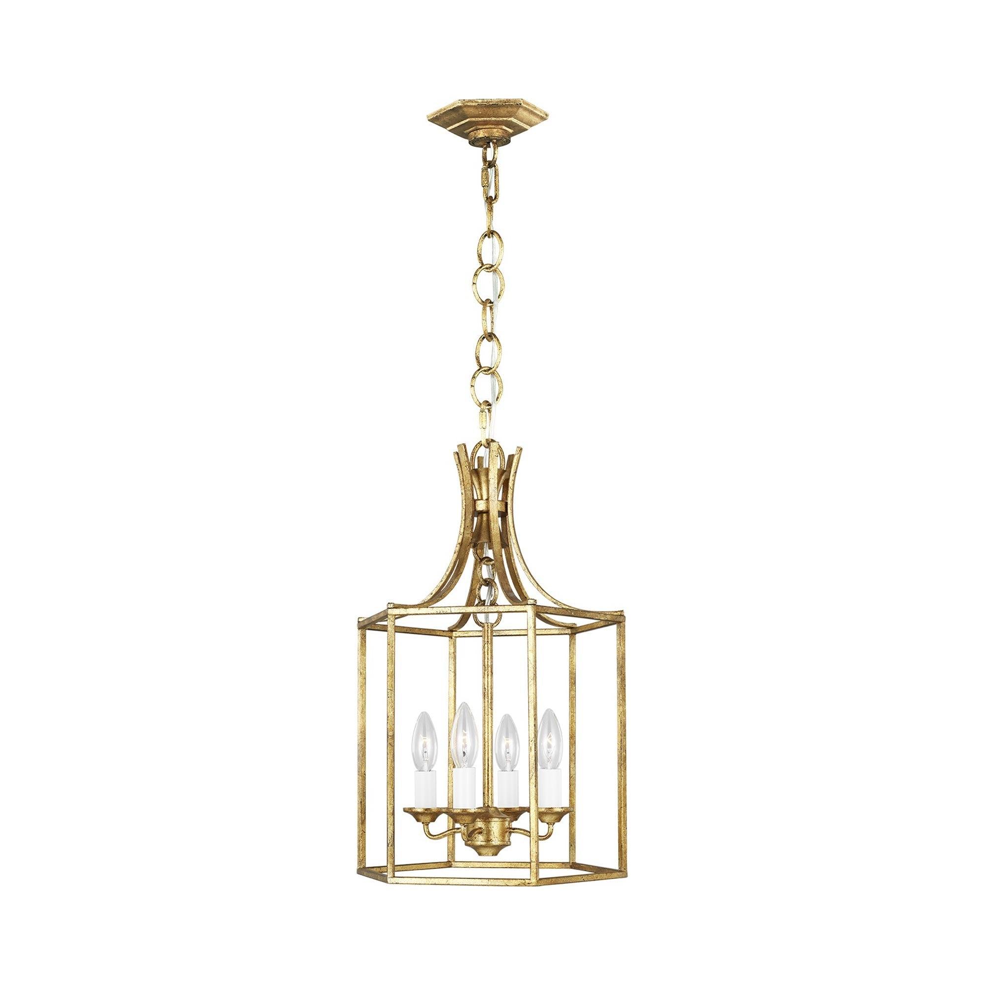 Antique Gild Bronze Drum Lantern Chandelier 27"x17"