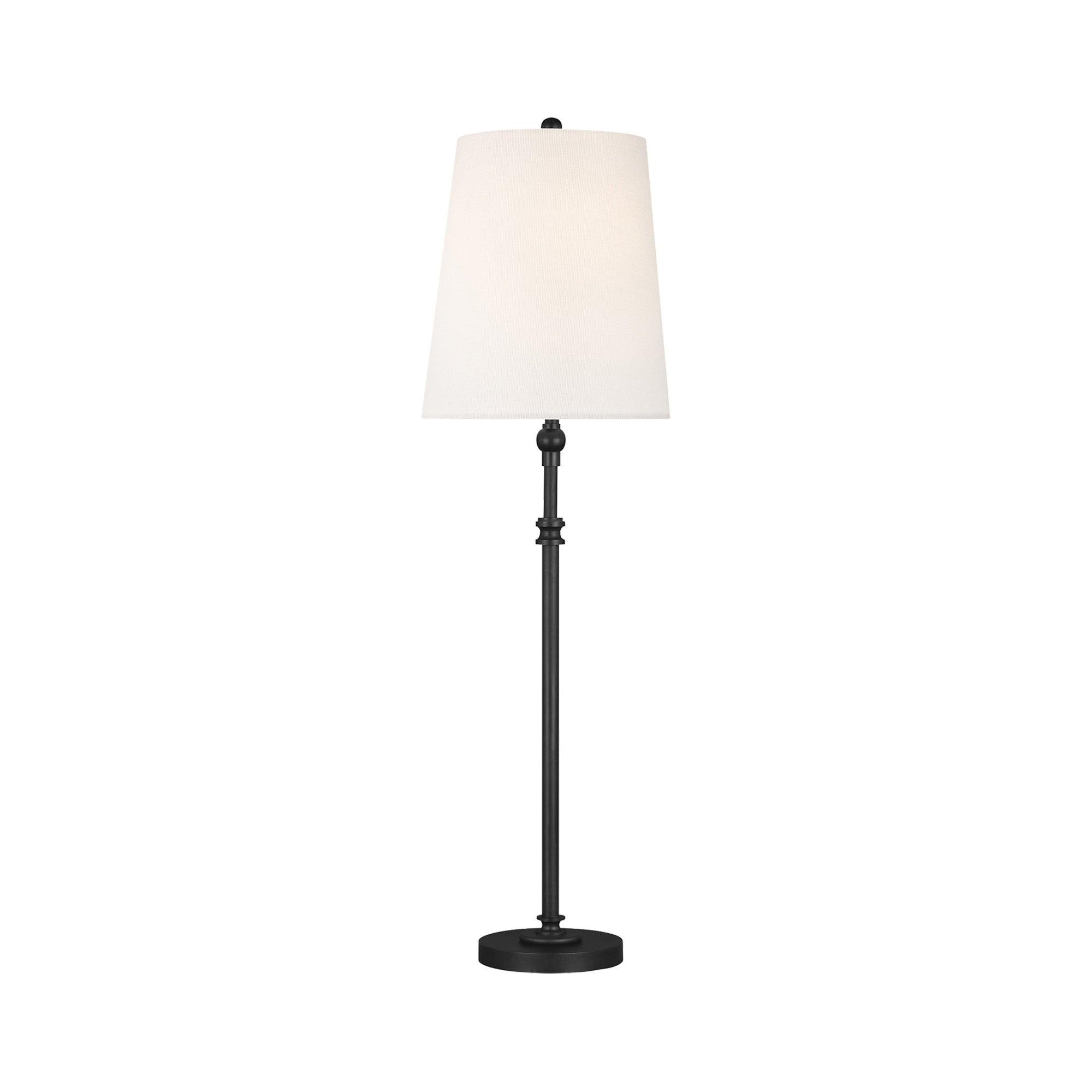 Capri Aged Iron 29" Table Lamp with White Linen Shade