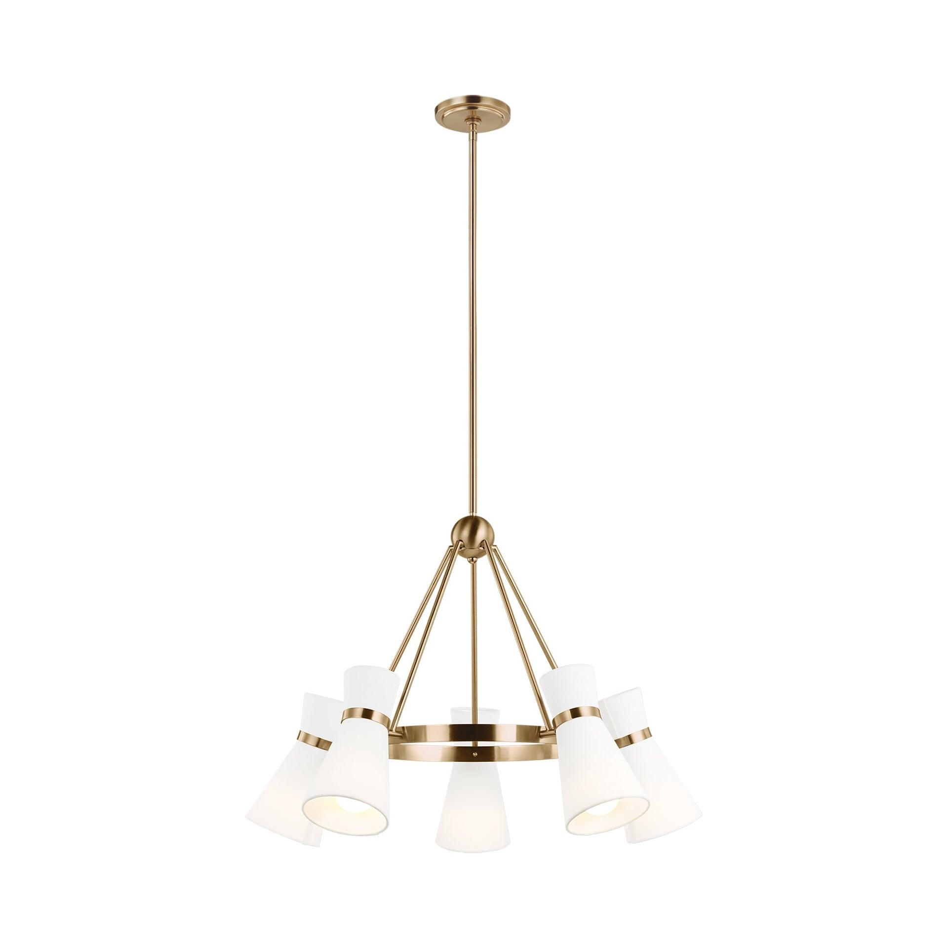 Generation Lighting Clark 5 -Light Satin Brass Transitional For Use in Dining Rooms, Foyers, Living Rooms Chandelier