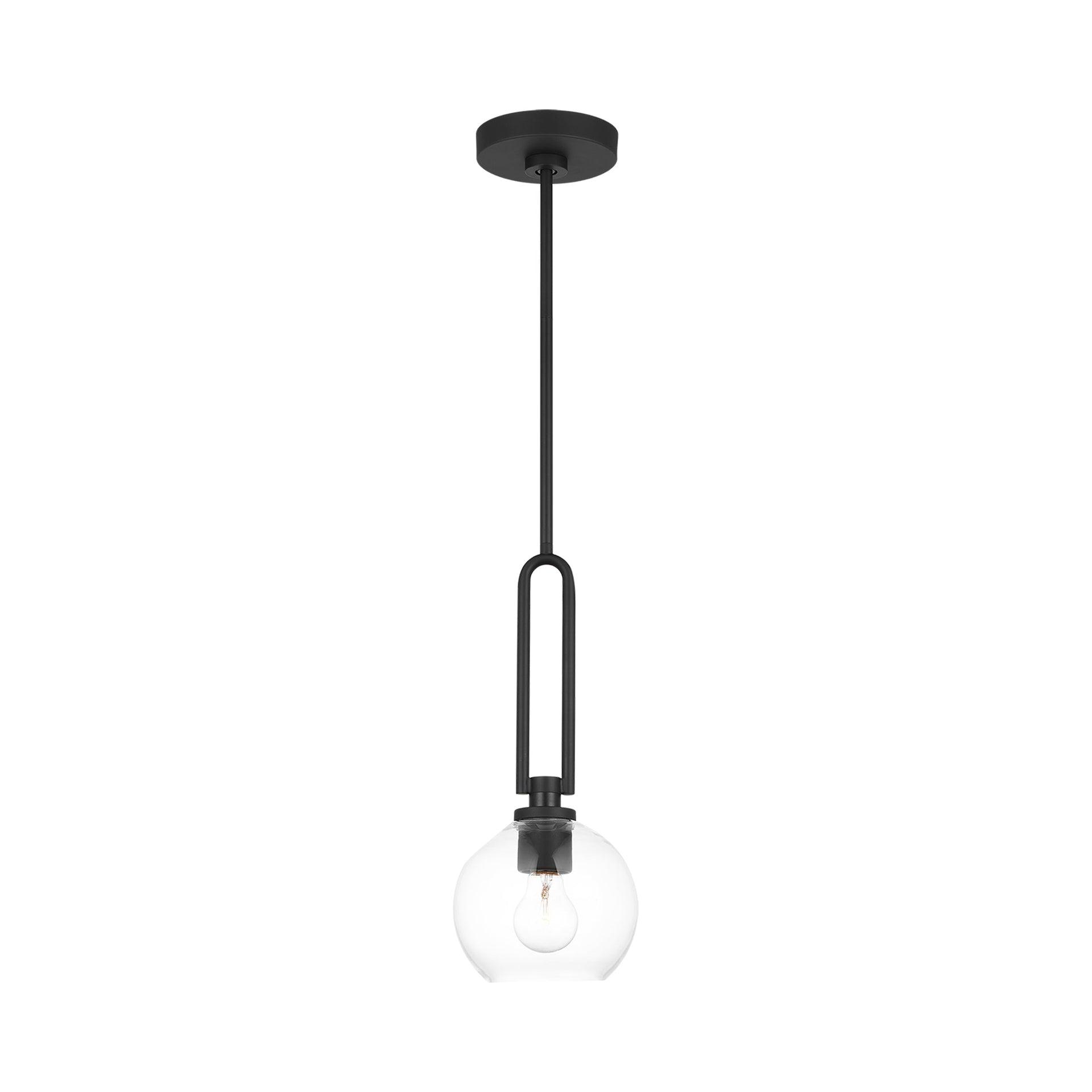 Codyn 1-Light Midnight Black Statement Mini Pendant Light with Clear Glass Shade