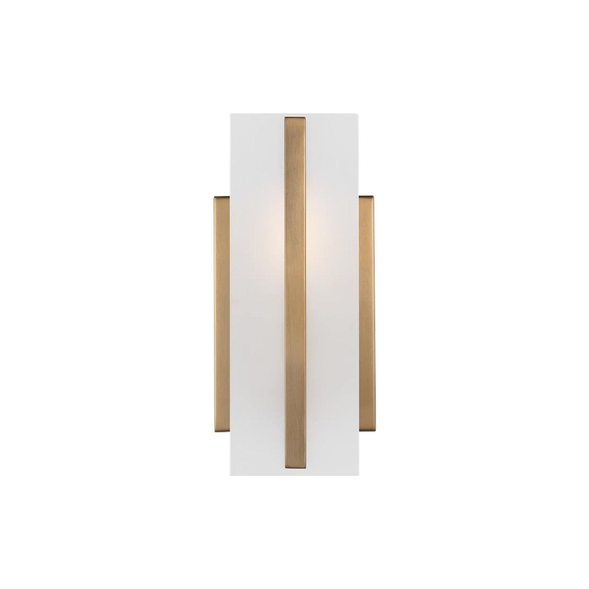 Satin Brass One-Light Vanity Sconce with Etched Glass