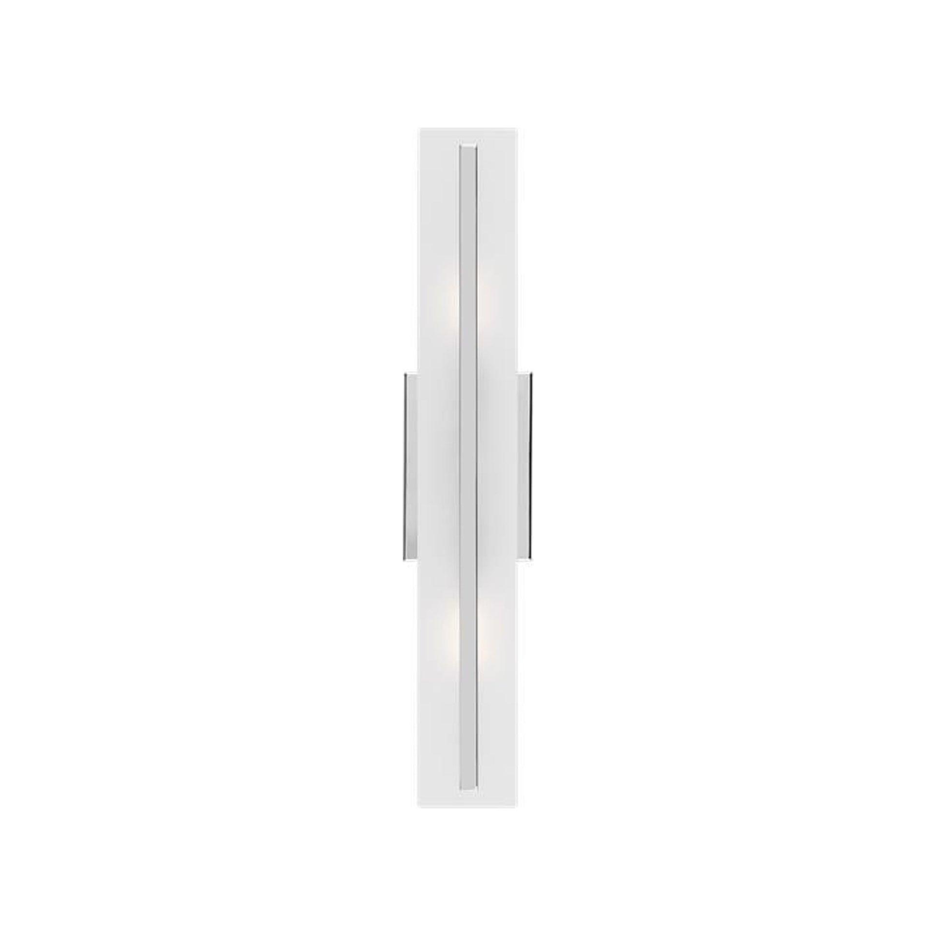 Dex Chrome 2-Light Outdoor Vanity with Satin Etched Glass