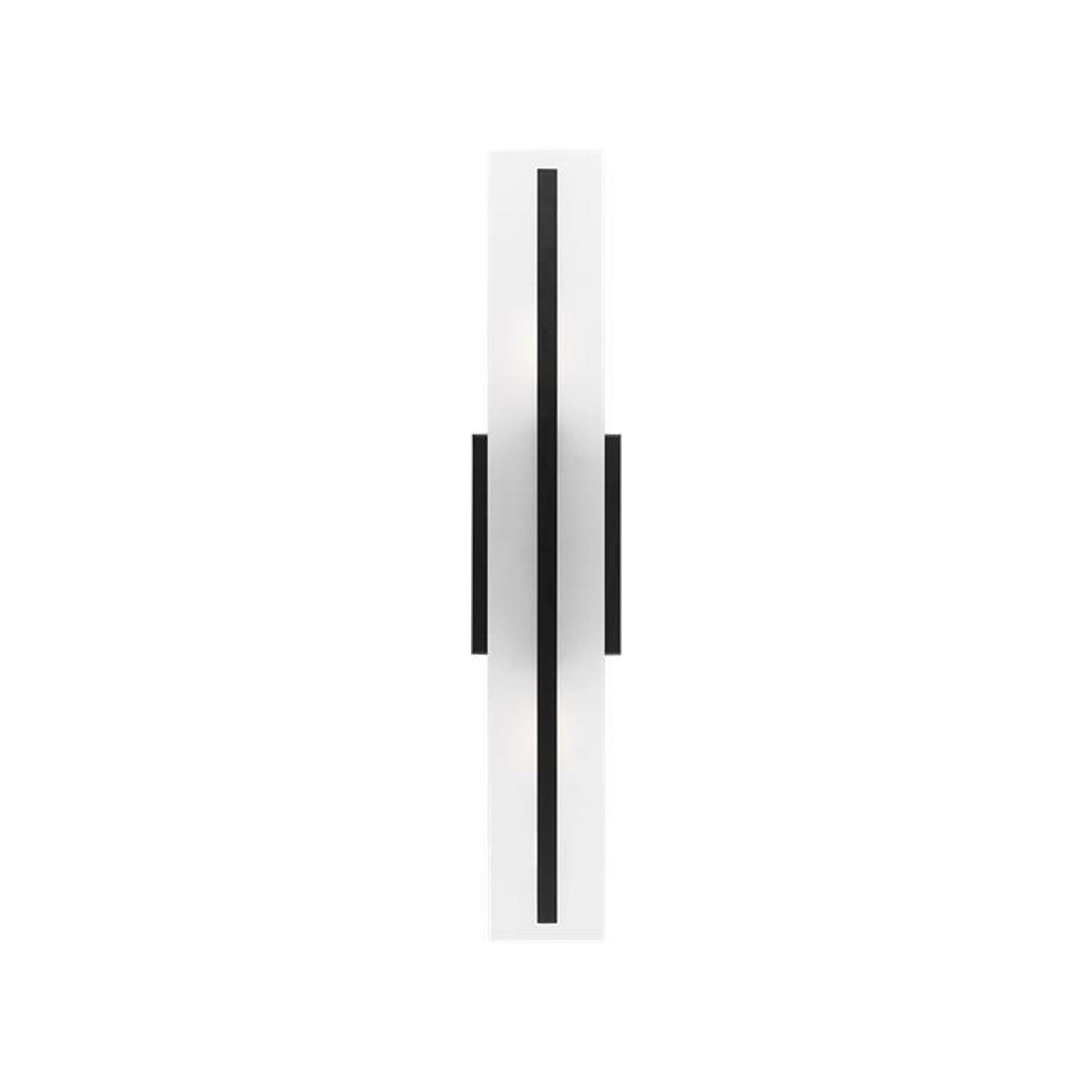 Midnight Black Steel 24" Bath Vanity Light with Satin Etched Glass Shades