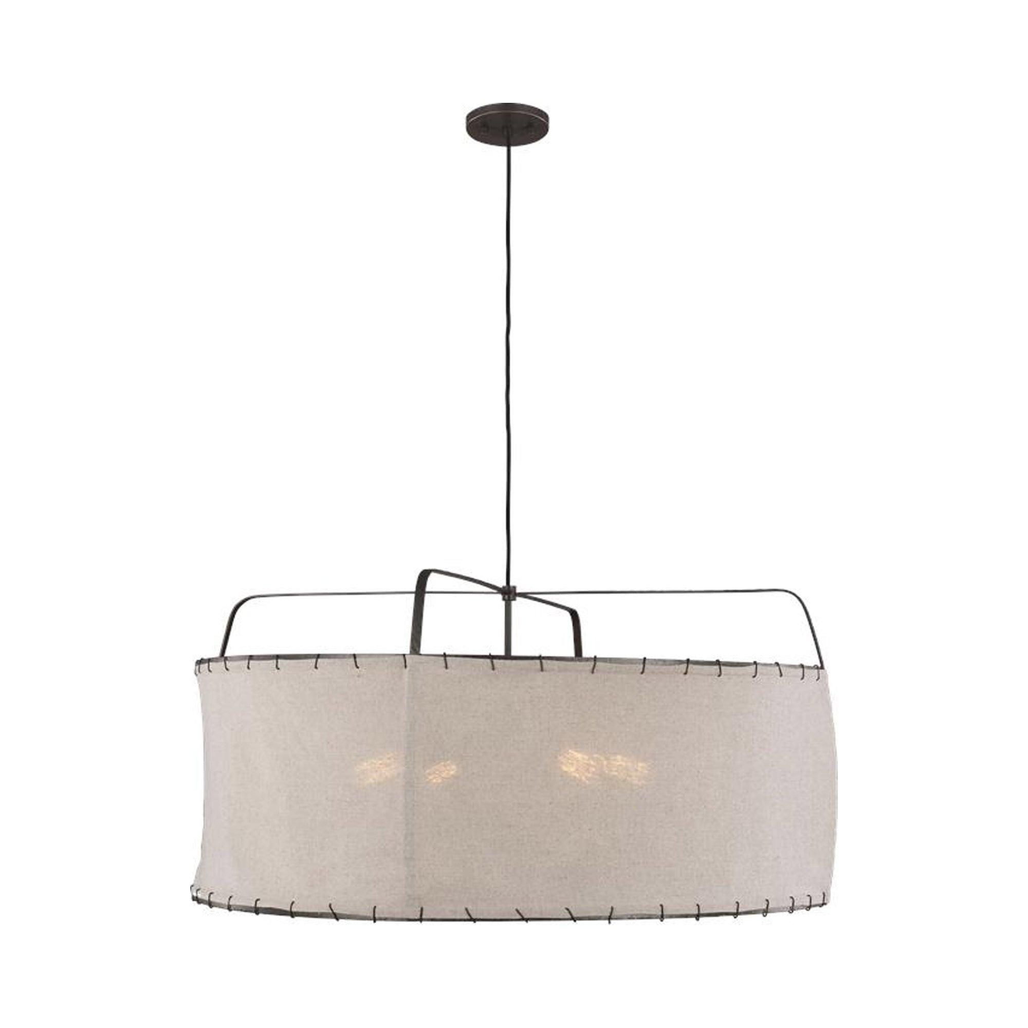 ED Ellen DeGeneres Dunne 4 - Light Aged Iron Drum Pendant