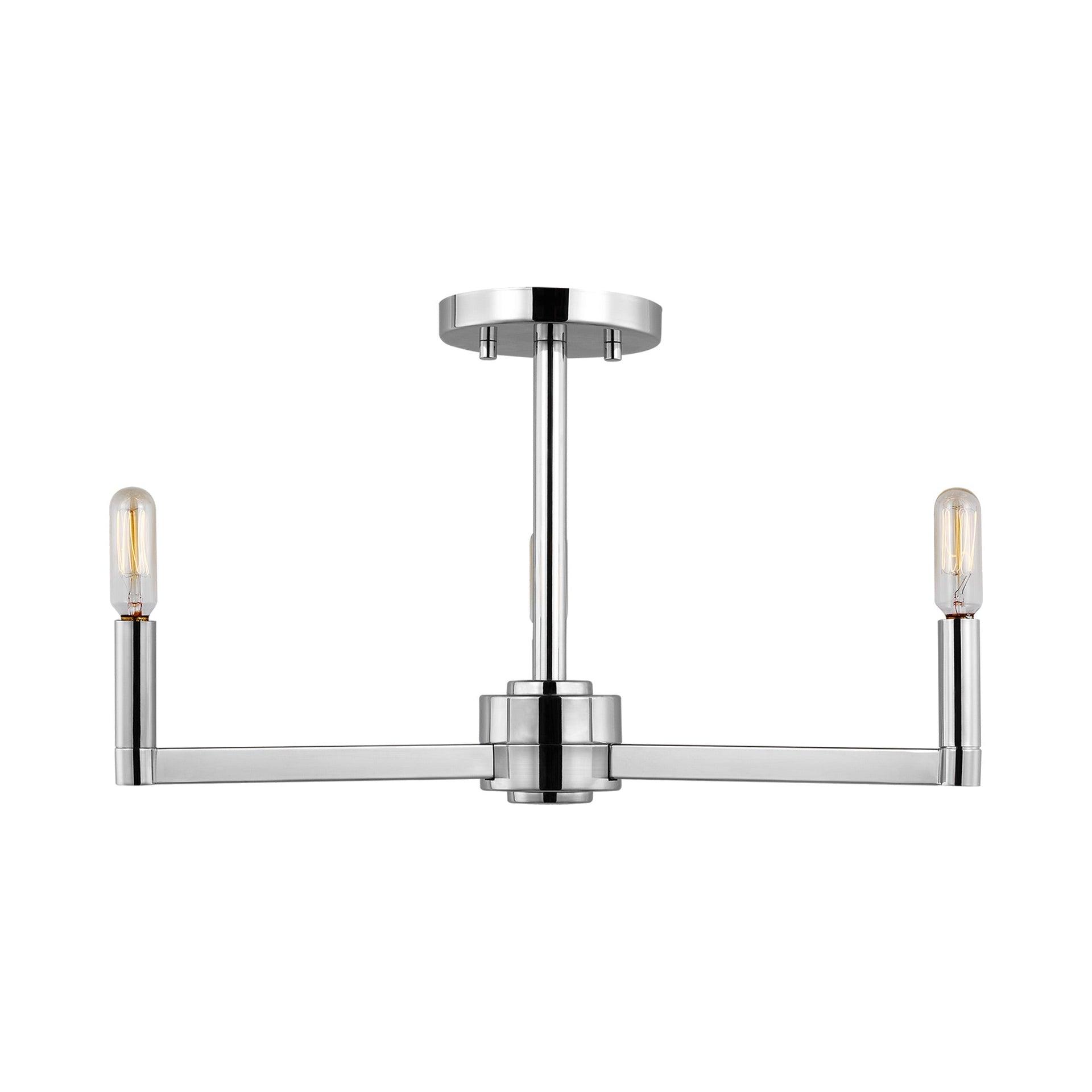 Fullton 20" Chrome 3-Light LED Semi Flush Mount for Indoor/Outdoor
