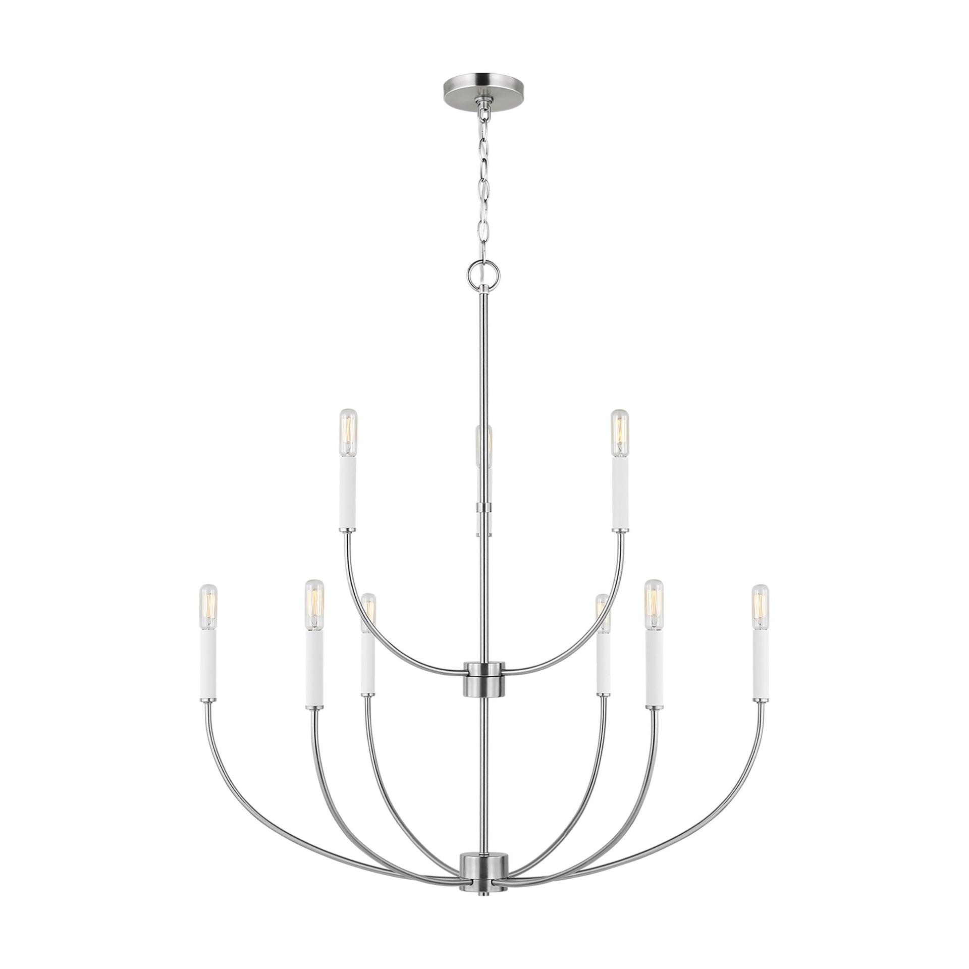 Greenwich Modern 9-Light Brushed Nickel Incandescent Chandelier