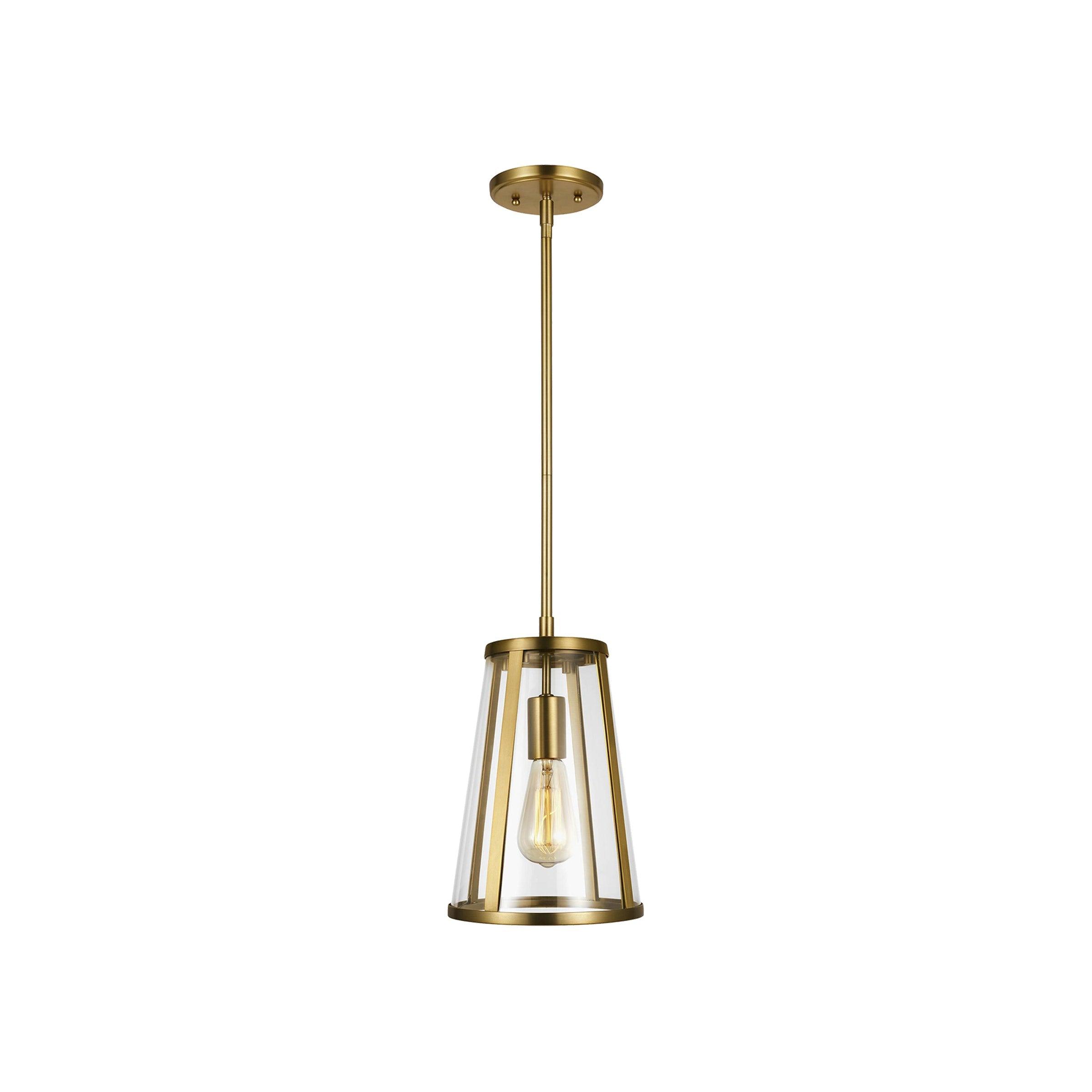 Generation Lighting Harrow 1 -Light Oil Rubbed Bronze Modern/contemporary Clear glass Dome Mini Hanging Pendant light