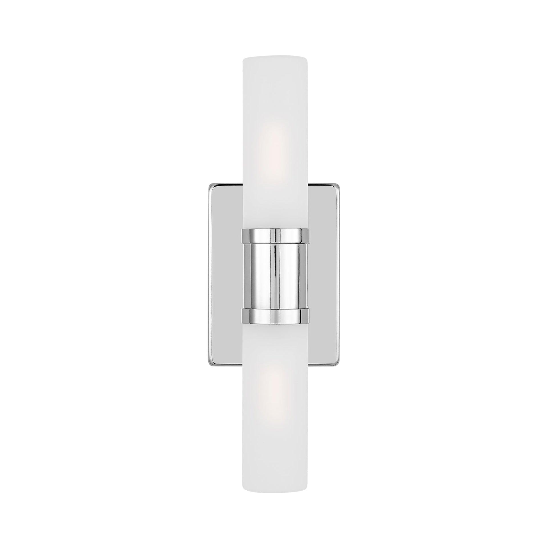 Keaton Chrome 2-Light Dimmable Bath Vanity with Satin Etched Glass