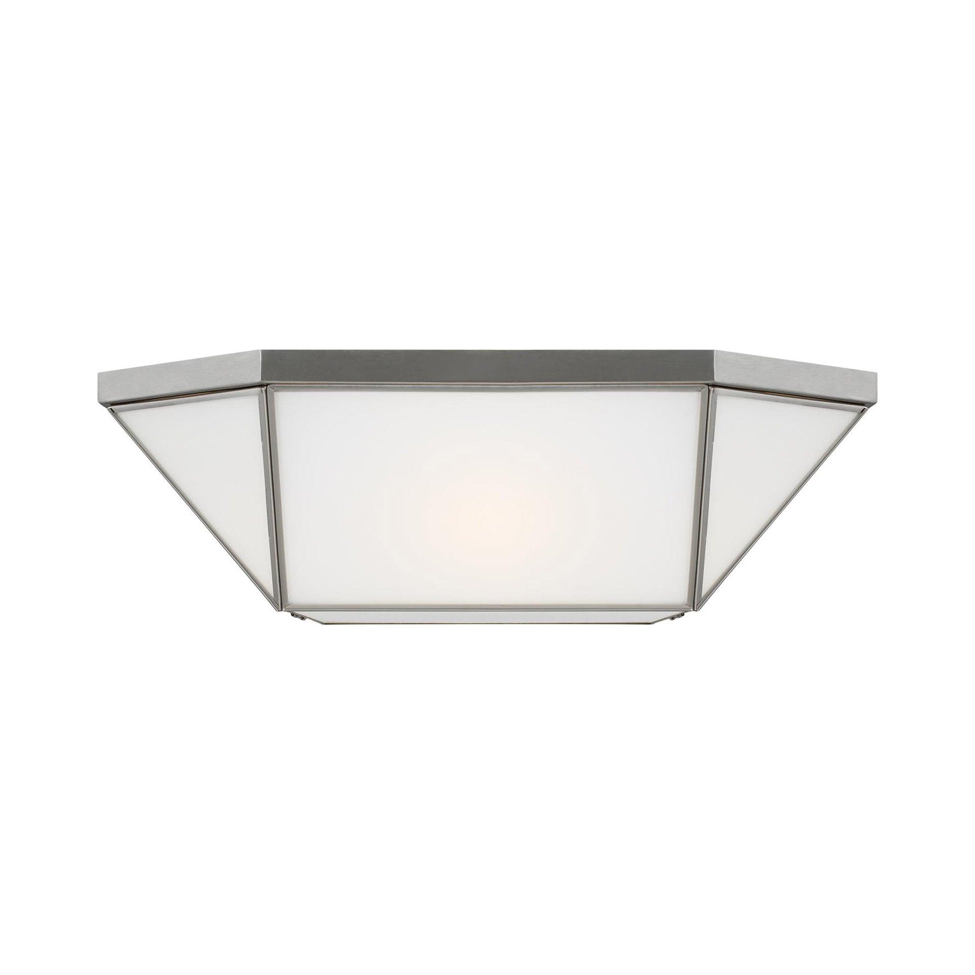 Morrison 20'' Brushed Nickel Indoor/Outdoor Flush Mount with Glass Shade