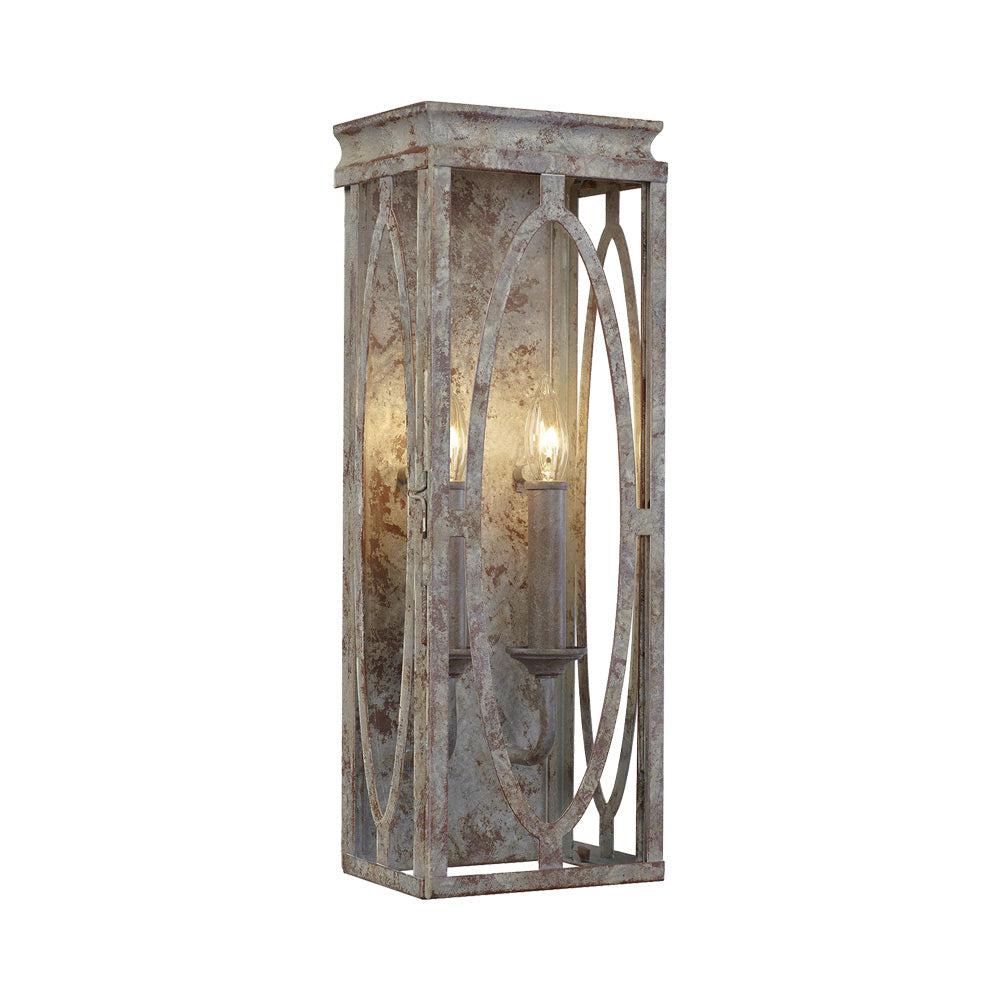 Patrice Deep Abyss 2-Light Rectangular Wall Sconce with Clear Panels