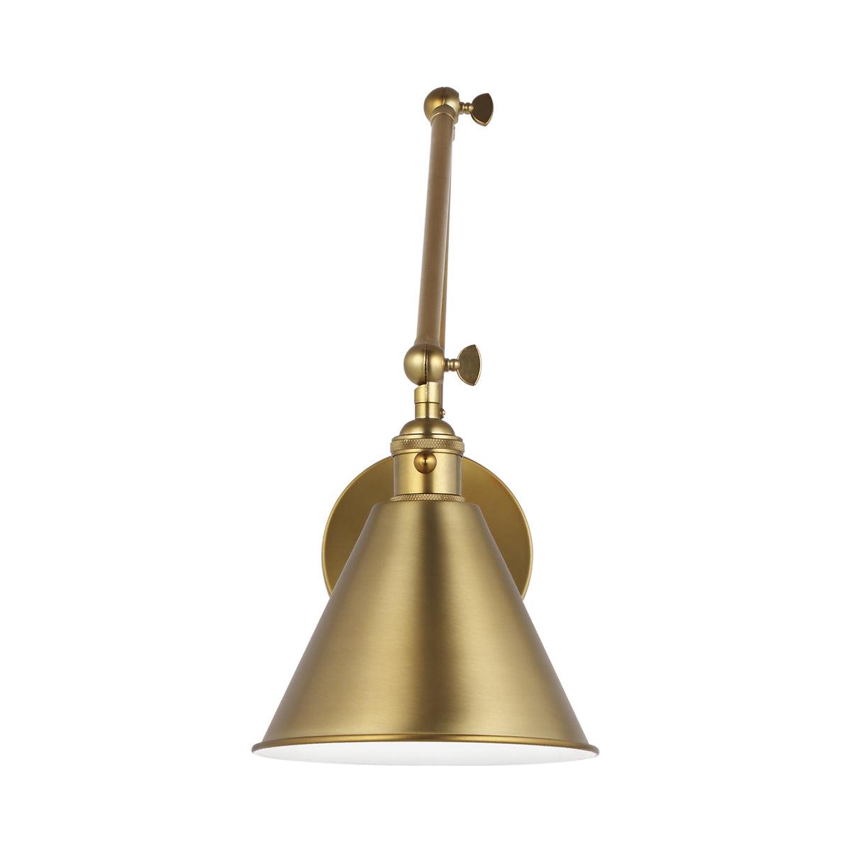 Salem 1-Light Satin Brass Wall Sconce with Satin Brass Metal Shade