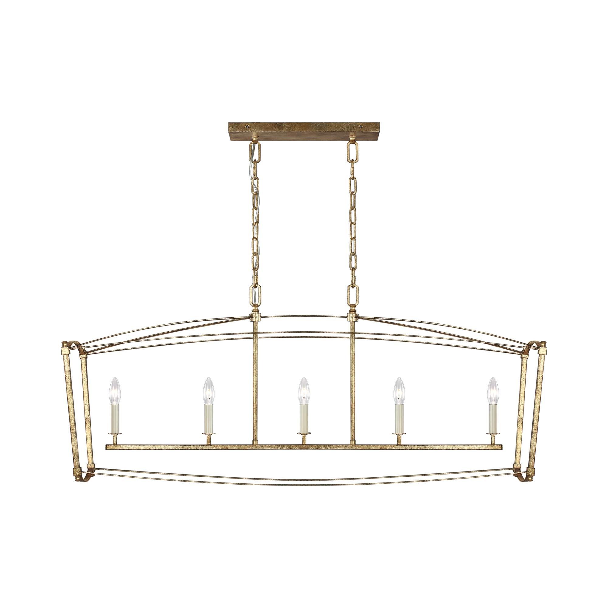 Thayer Antique Gild 5-Light Linear Steel Chandelier