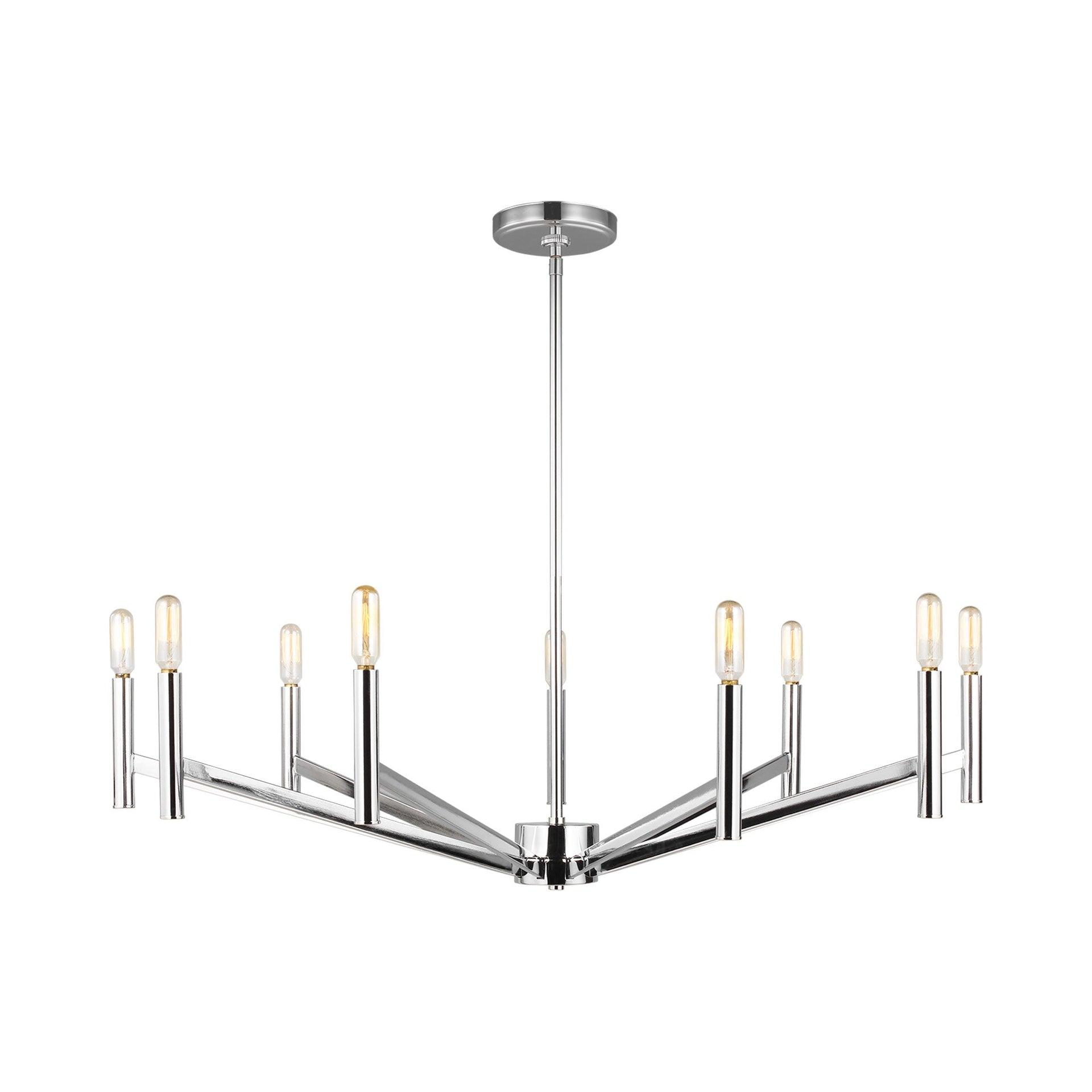 Vector 9-Light Chrome Candle Chandelier