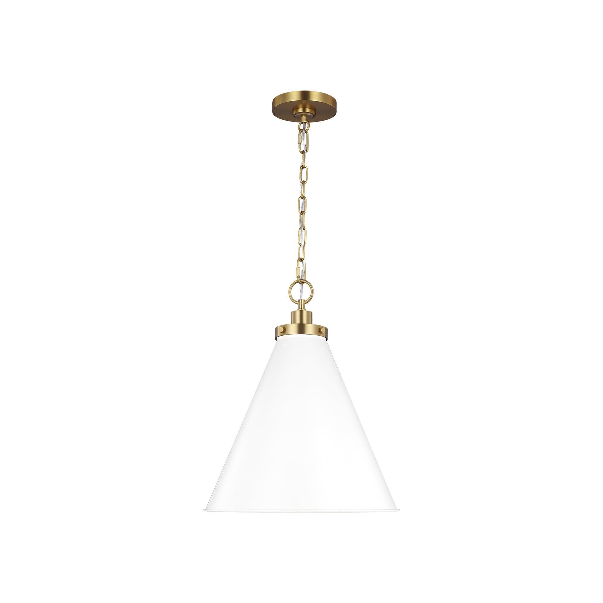 Midnight Black and Brass Cone Pendant Light