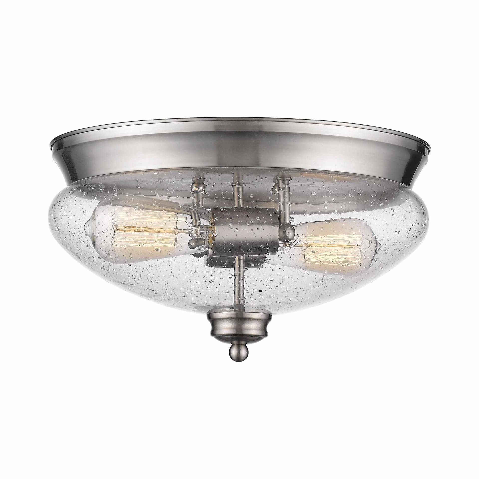 Z-Lite 722F2 Amon 2 Light 13" Wide Flush Mount Ceiling Light - Nickel
