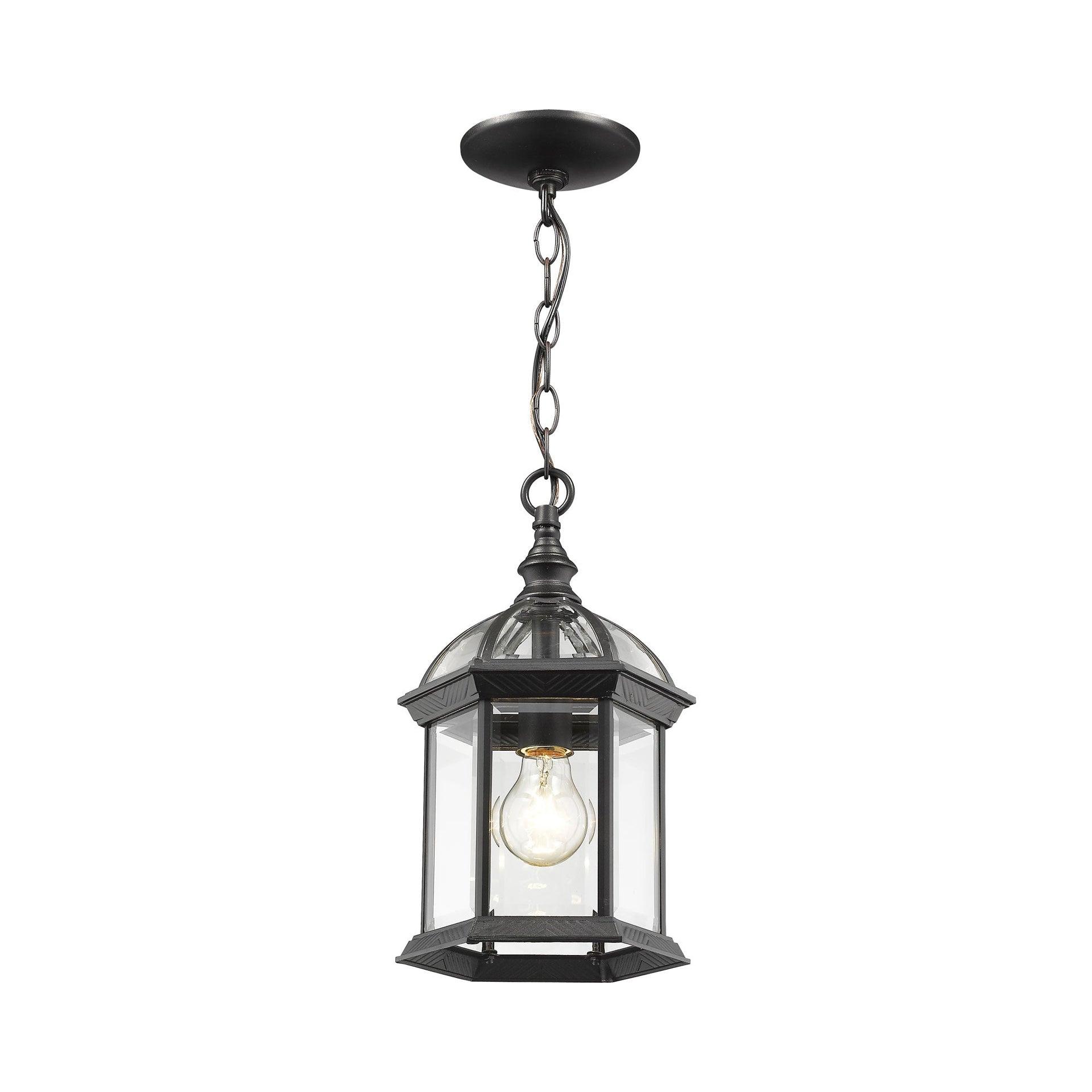 1 Light Outdoor Chain Mount Lantern In Gothic Style 8 Inches Wide By 13.75 Inches High-Black Finish Z-Lite 563Chm-Bk