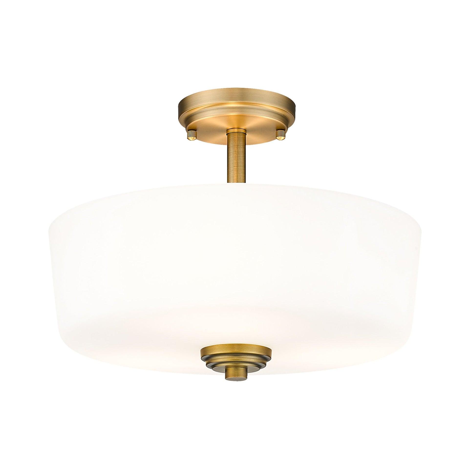 Z-Lite 220SF3-HBR Arlington 15 Inch Flush Mount Ceiling Light, Brass