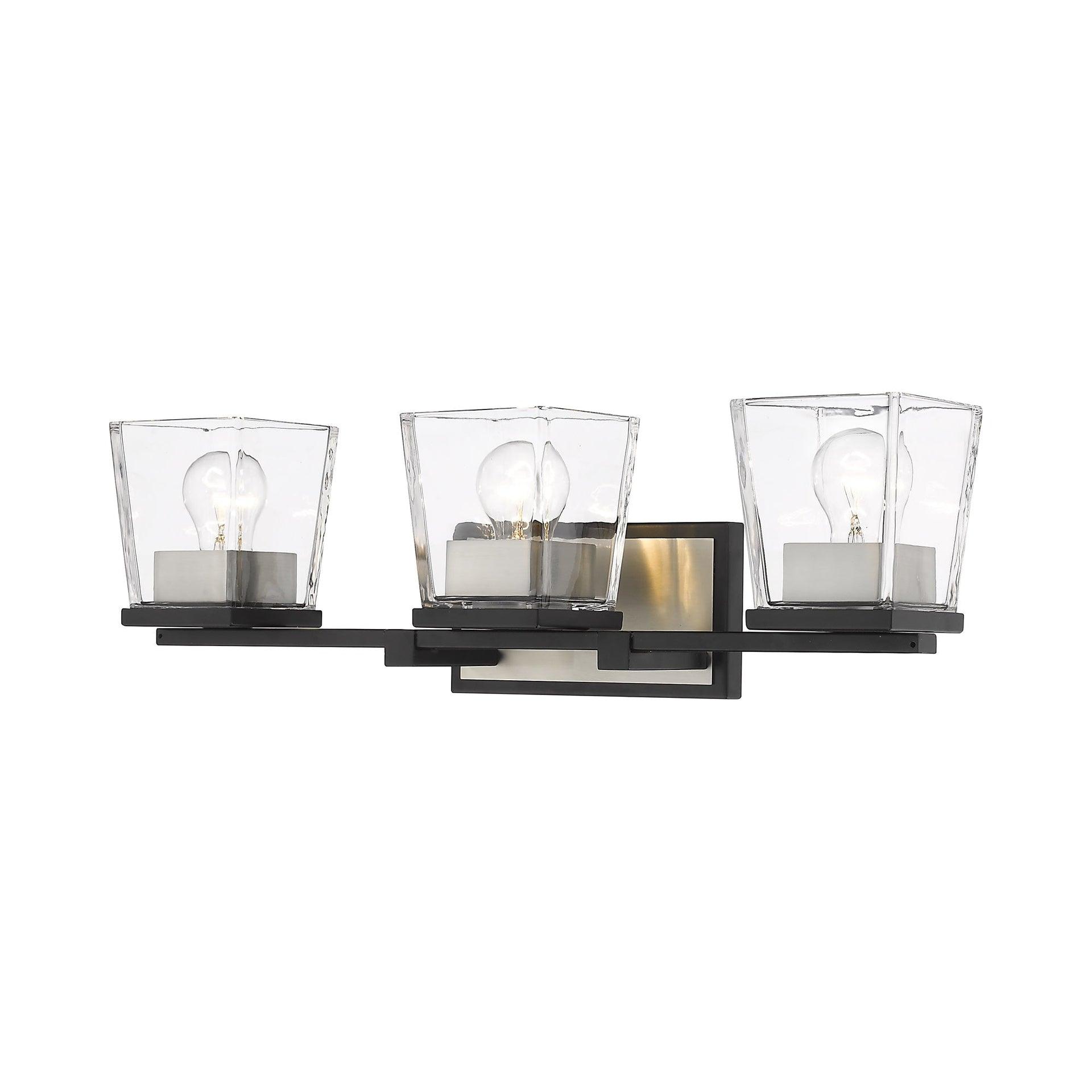 Z-Lite Bleeker Street 3 - Light Vanity in  Matte Black/Brushed Nickel