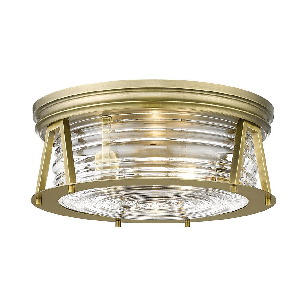 Z-Lite Cape Harbor 3 - Light Flush Mount in  Rubbed Brass