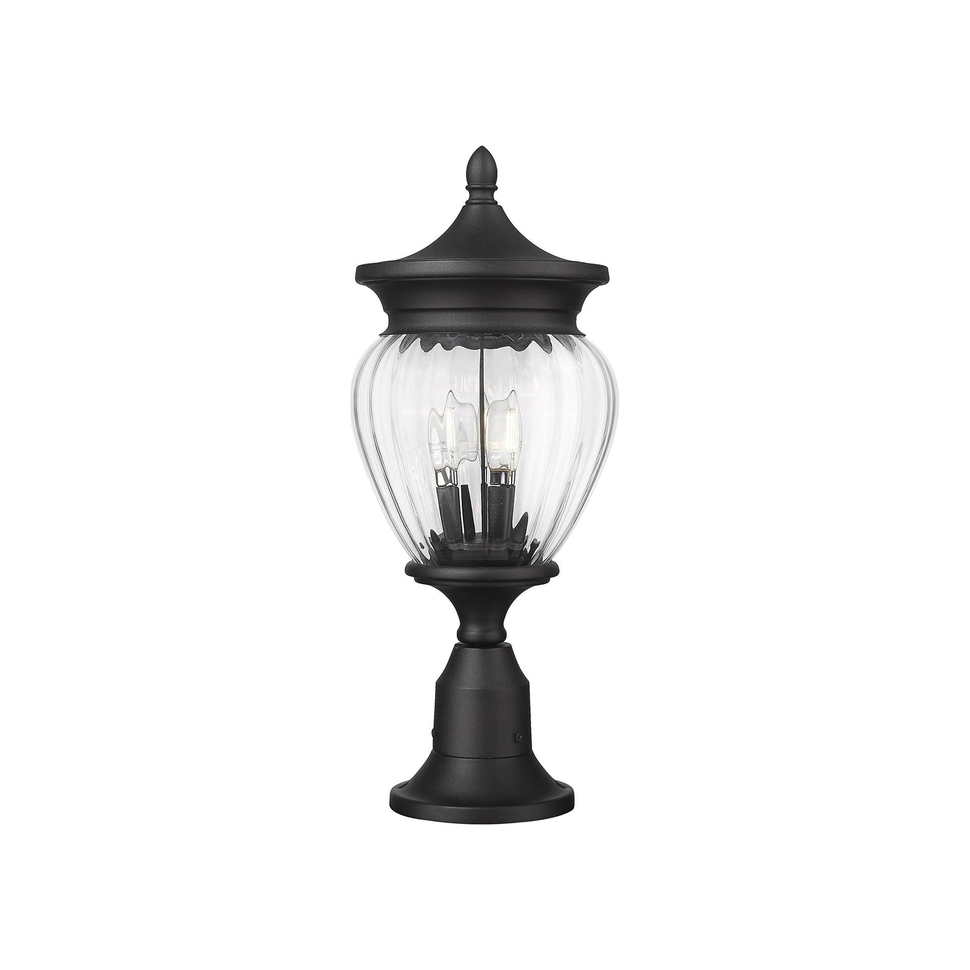 Z-Lite Davina 3 Light Outdoor Pier Mounted Fixture in Black
