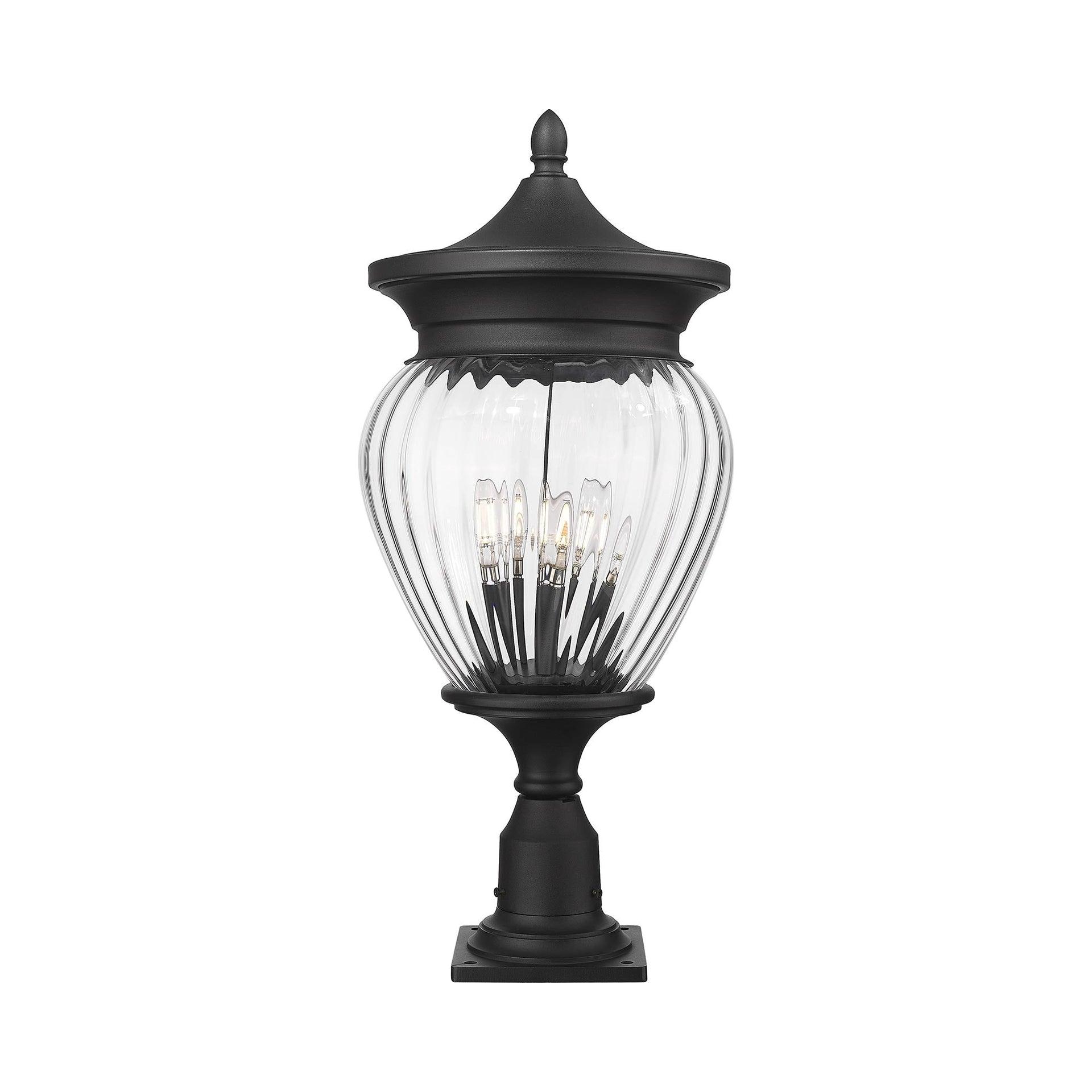 Z-Lite Davina 4 Light Outdoor Pier Mounted Fixture in Black