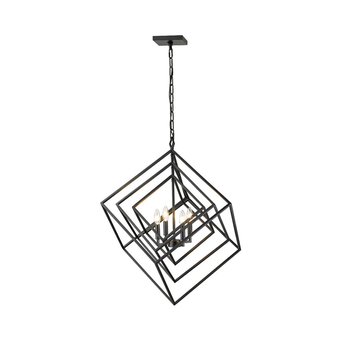 Z-Lite Euclid 4 - Light Chandelier in  Matte Black