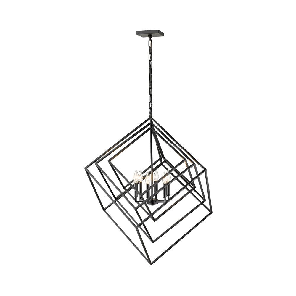 Z-Lite Euclid 6 - Light Chandelier in  Matte Black