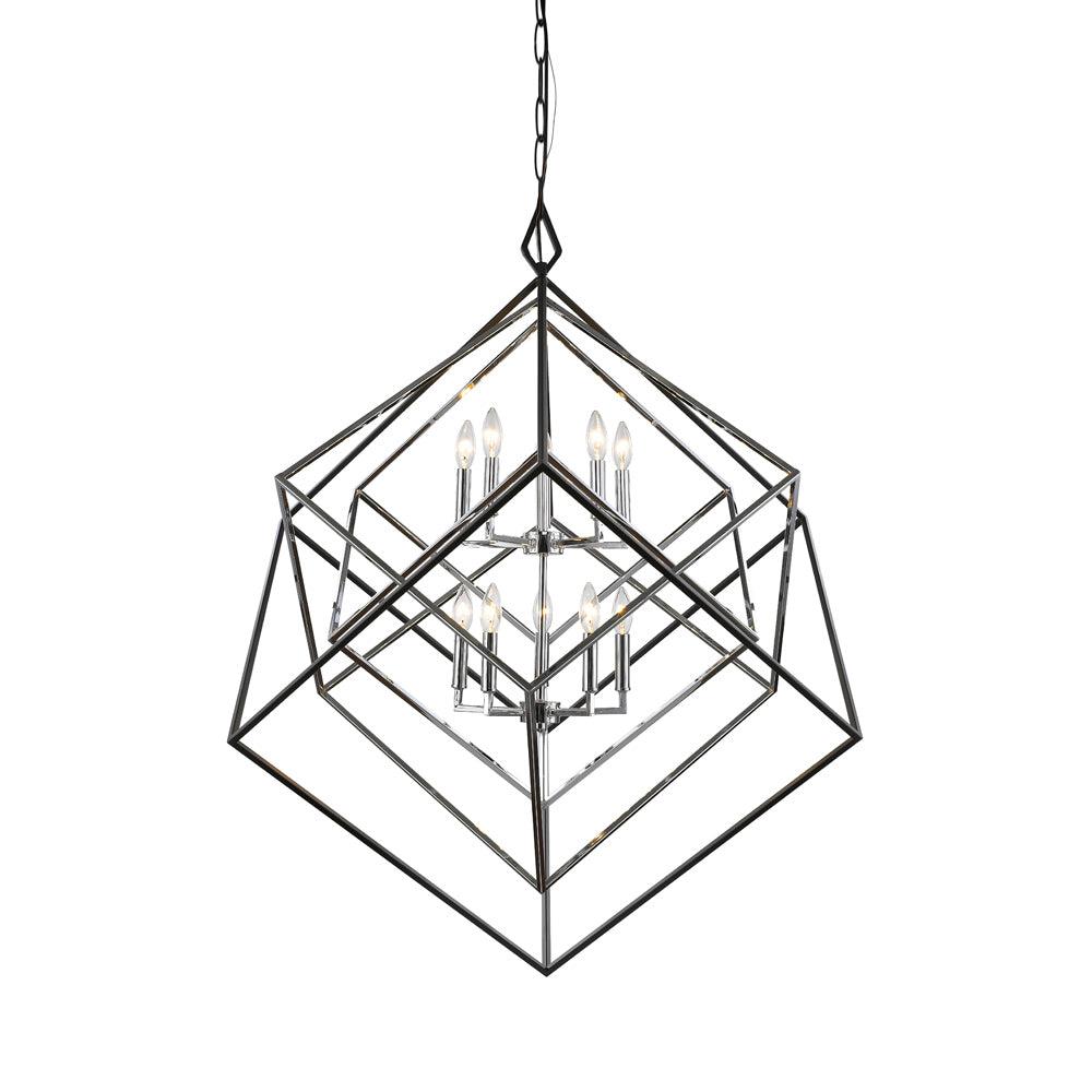 10 Light Chandelier In Linear Style 41.5 Inches Wide By 44.5 Inches High-Chrome/Matte Black Finish    -Traditional Installation Z-Lite 457-10Ch-Mb