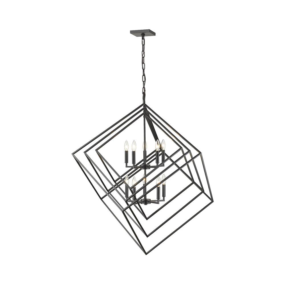 Z-Lite Euclid 10 - Light Chandelier in  Matte Black