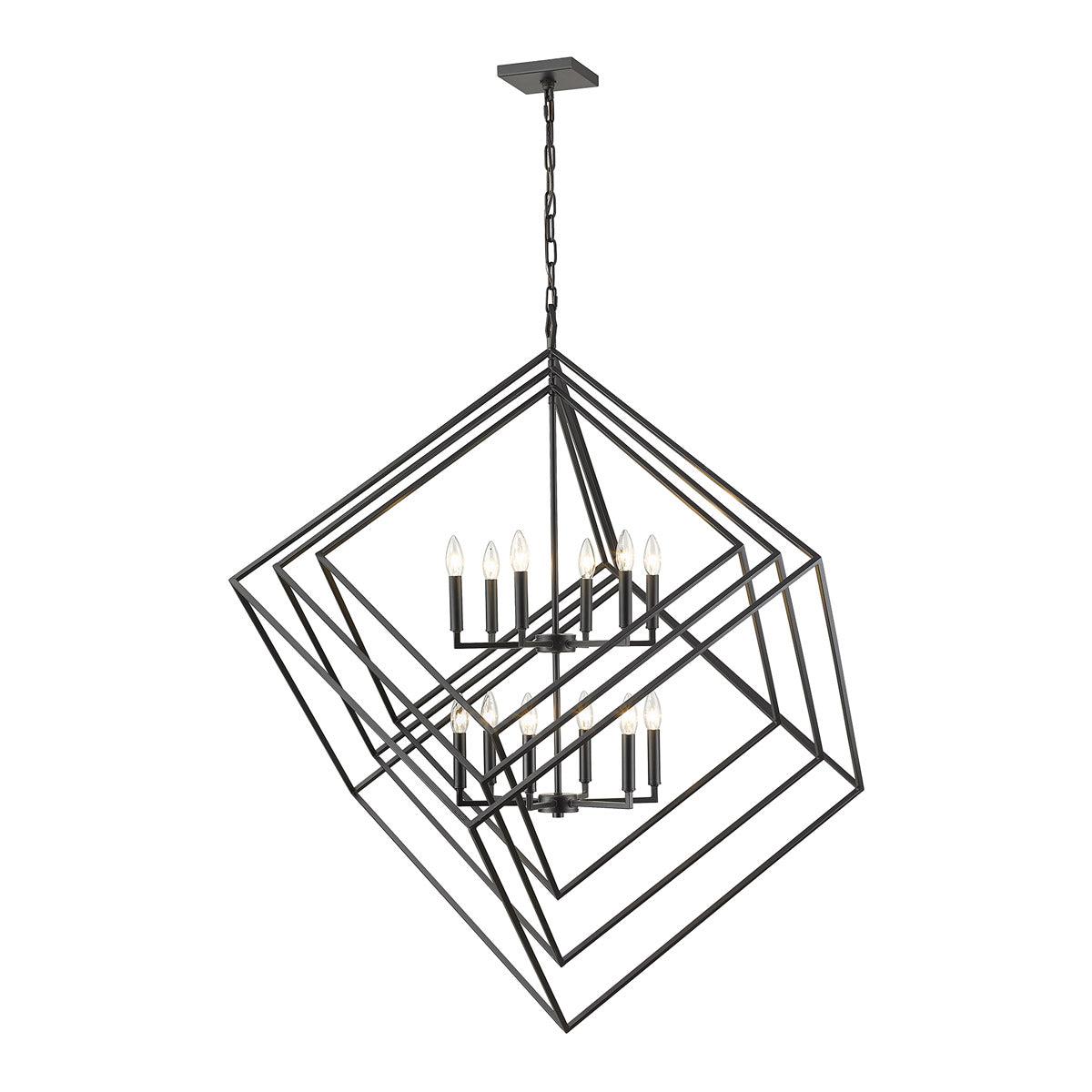 Z-Lite Euclid 12 - Light Chandelier in  Matte Black