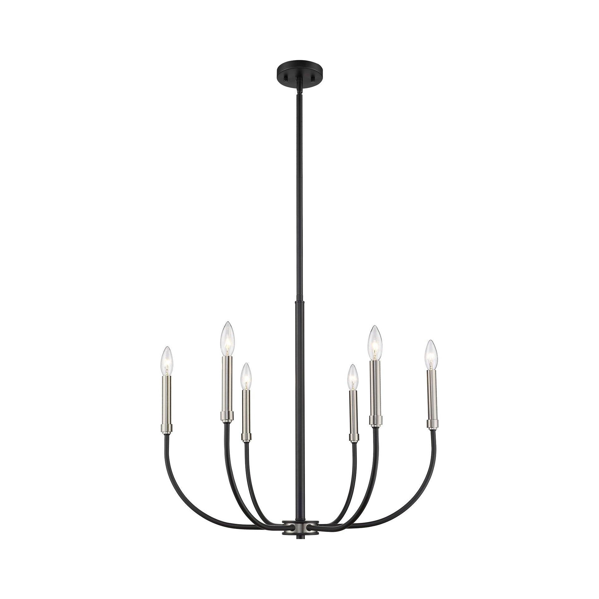 Z-Lite Haylie 6 - Light Chandelier in  Matte Black/Brushed Nickel