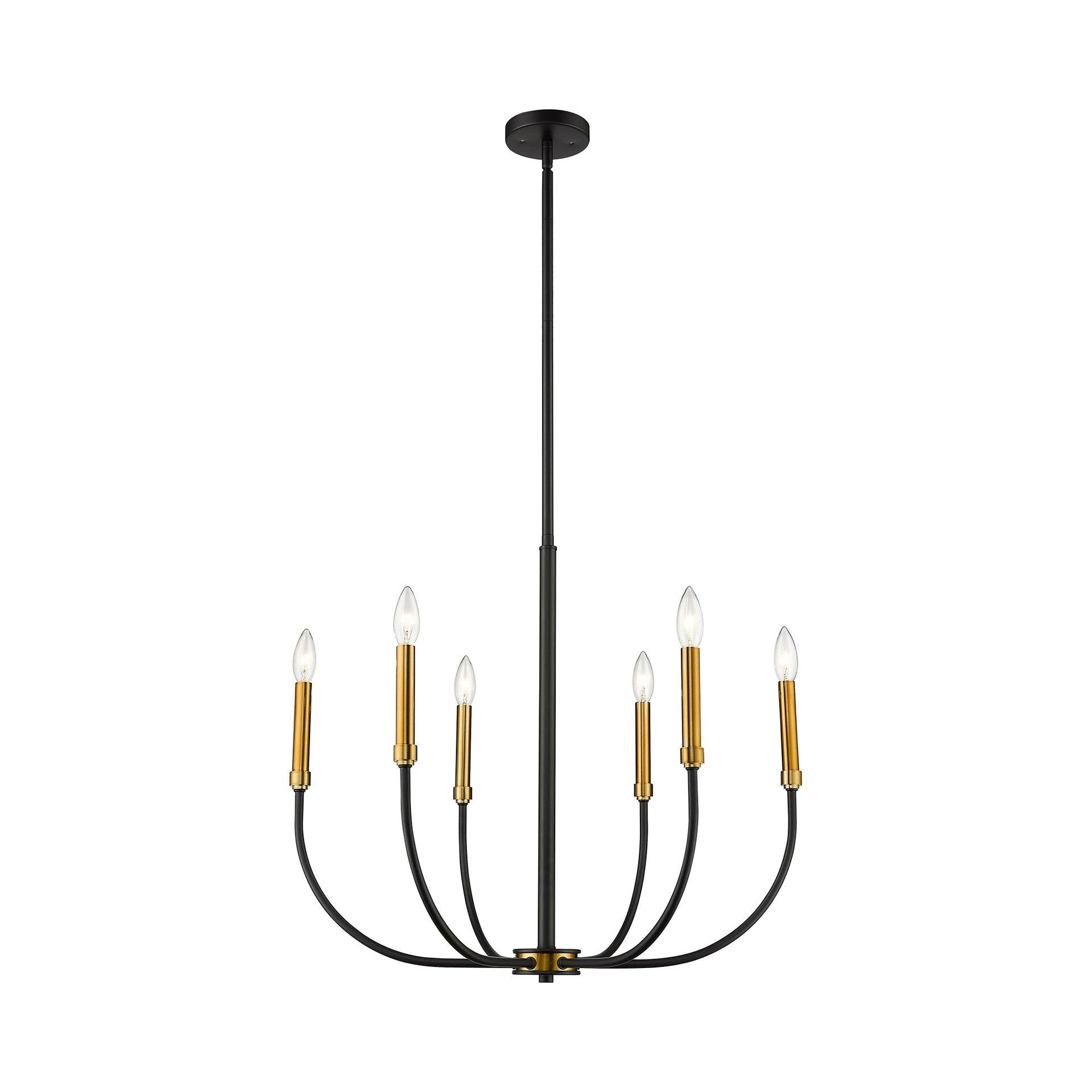Z-Lite Haylie 6 - Light Chandelier in  Matte Black/Olde Brass