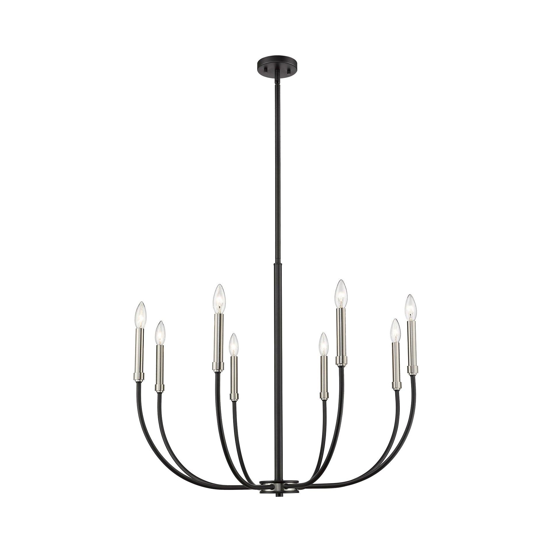 Z-Lite Haylie 8 - Light Chandelier in Matte Black/Brushed Nickel