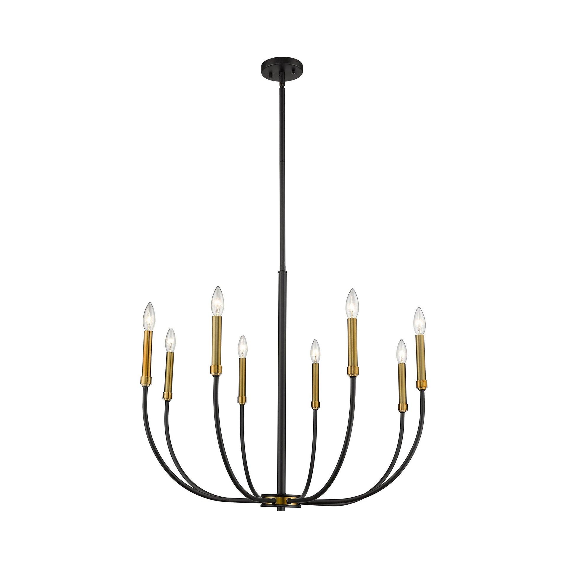Z-Lite Haylie 8 - Light Chandelier in  Matte Black/Olde Brass
