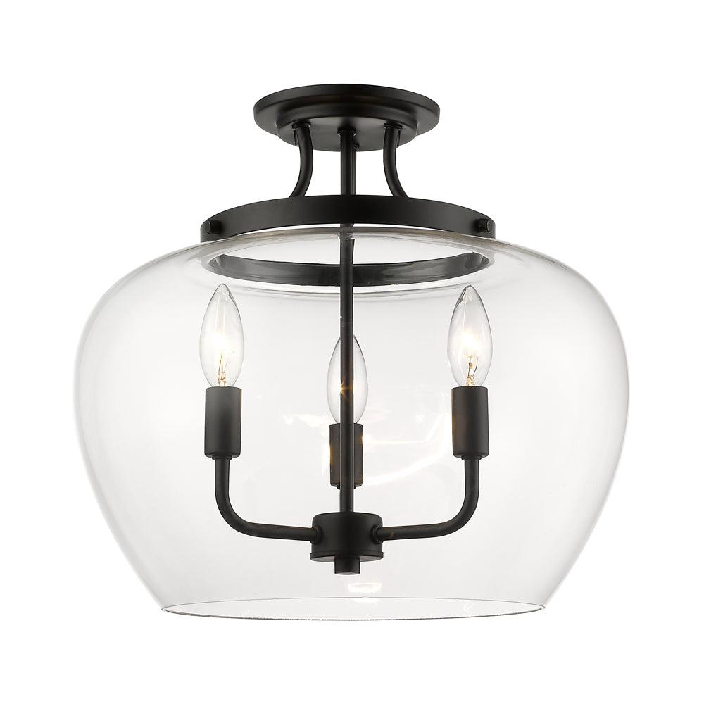Z-Lite Joliet 3 - Light Semi-Flush Mount in  Matte Black