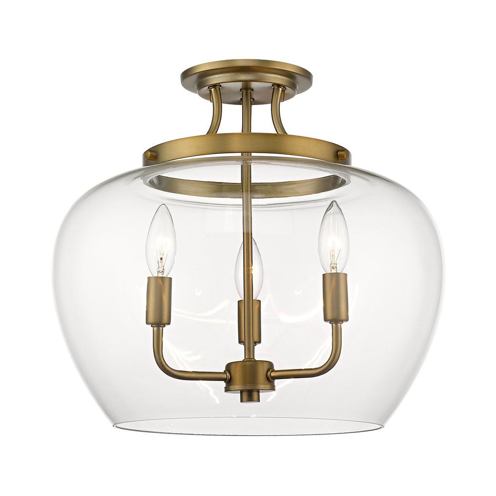 Z-Lite Joliet 3 - Light Semi-Flush Mount in  Olde Brass