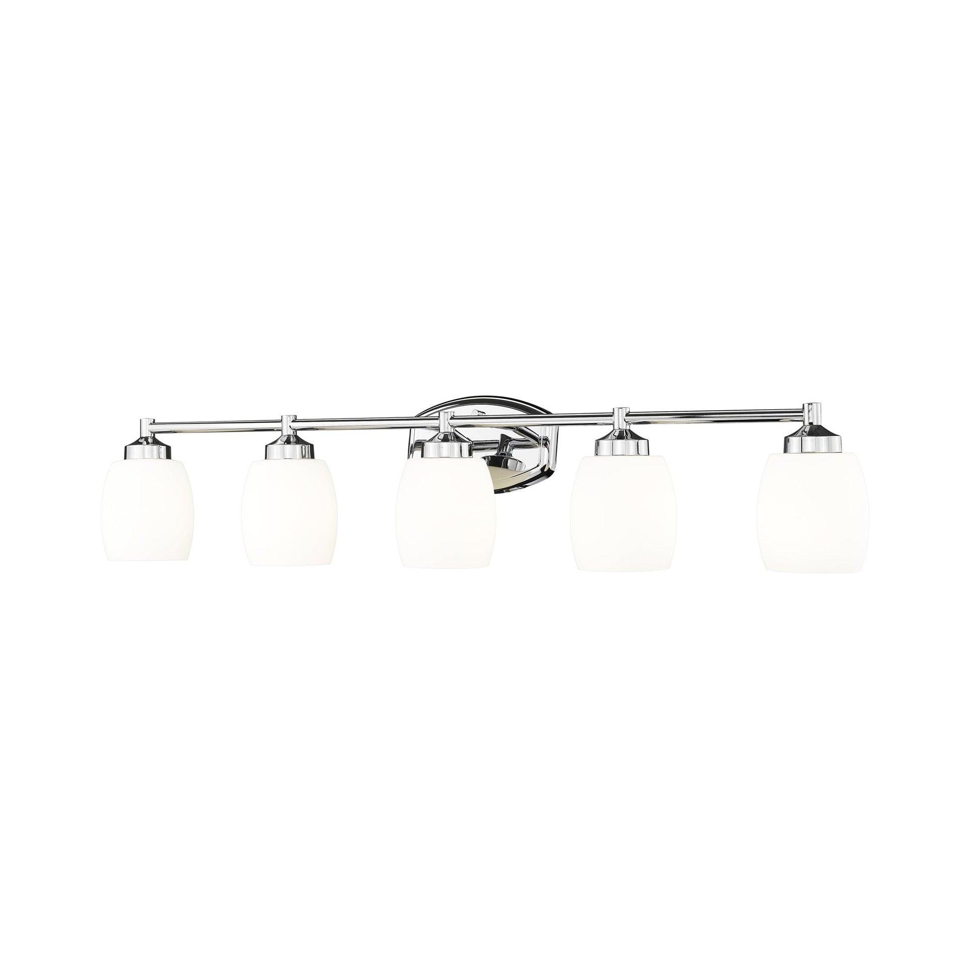 Kendrick 39.25" Chrome Vanity Light with Matte Opal Glass Shades