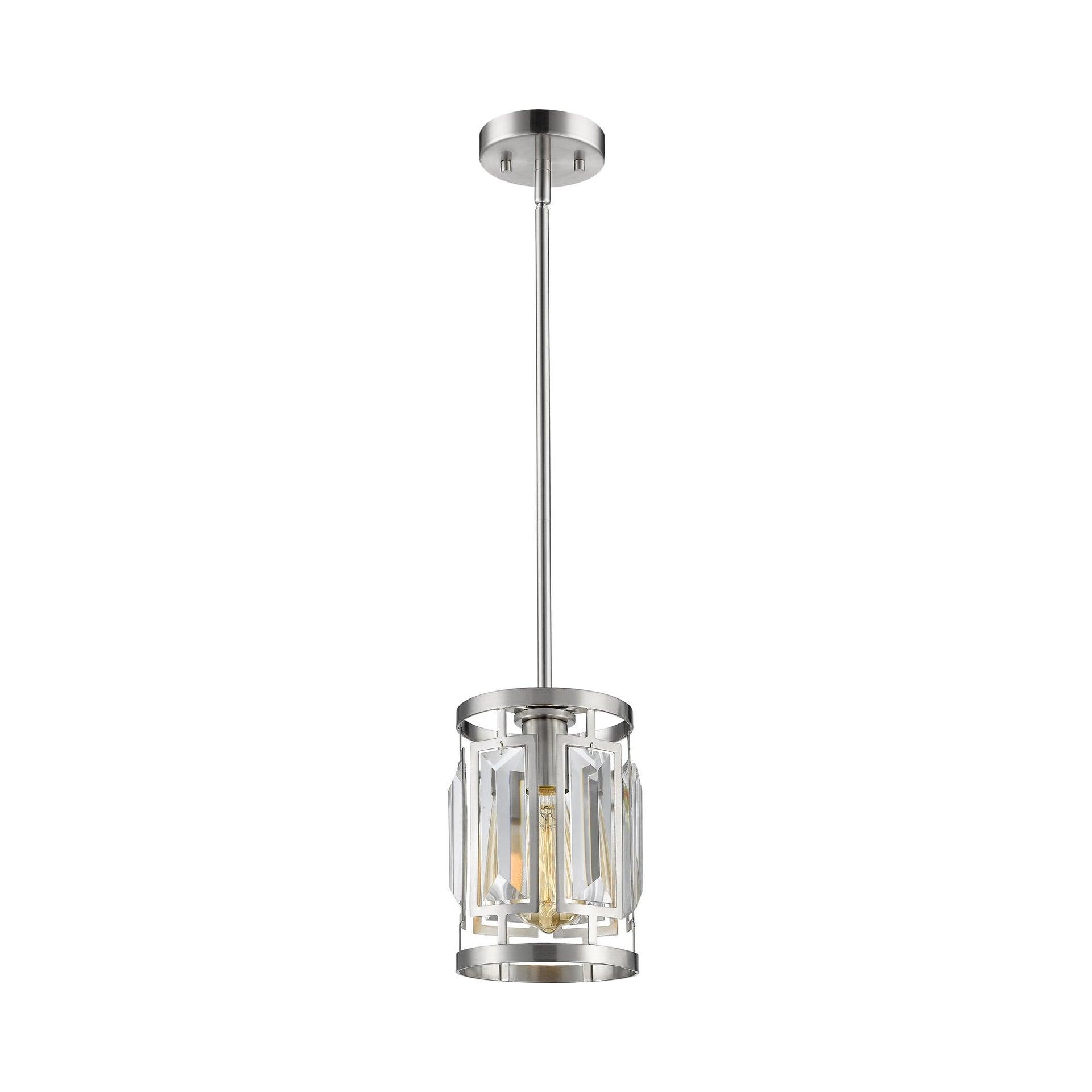 Z-Lite 6007MP-BN 7 in. Mersesse 1 Light Brushed Nickel Mini Pendant Ceiling Light