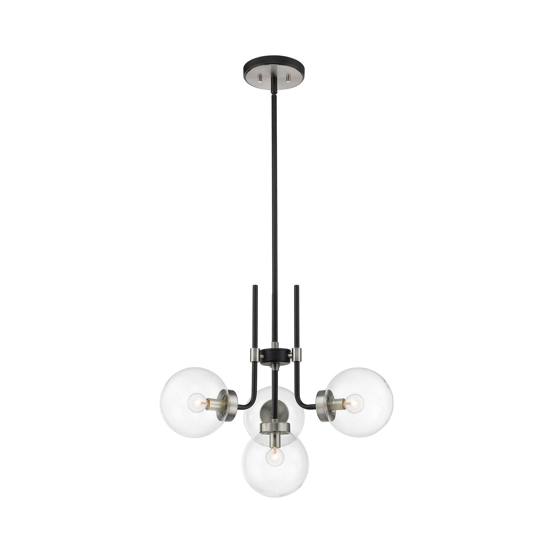Z-Lite Parsons 4 - Light Chandelier in  Matte Black/Brushed Nickel