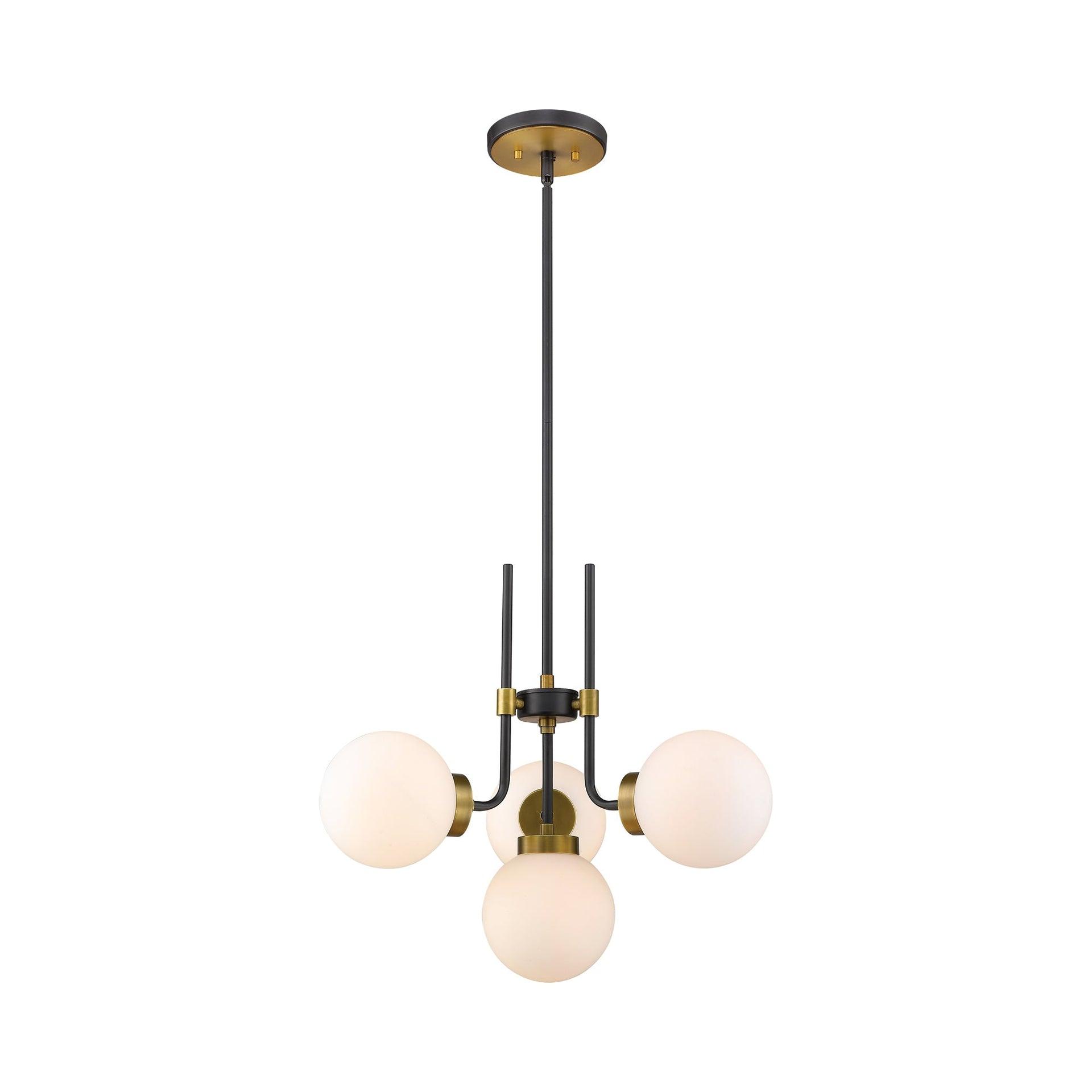 Z-Lite Parsons 4 - Light Chandelier in  Matte Black/Olde Brass