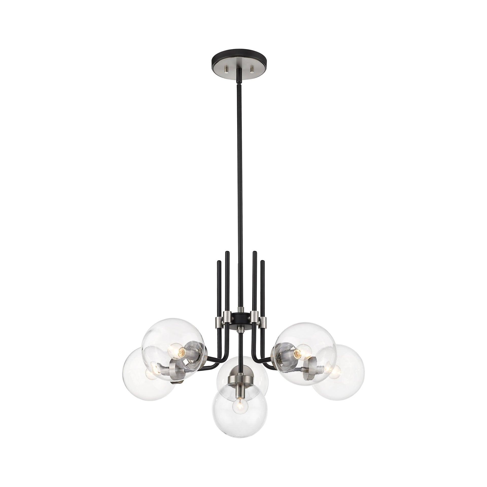 Z-Lite Parsons 6 - Light Chandelier in  Matte Black/Brushed Nickel