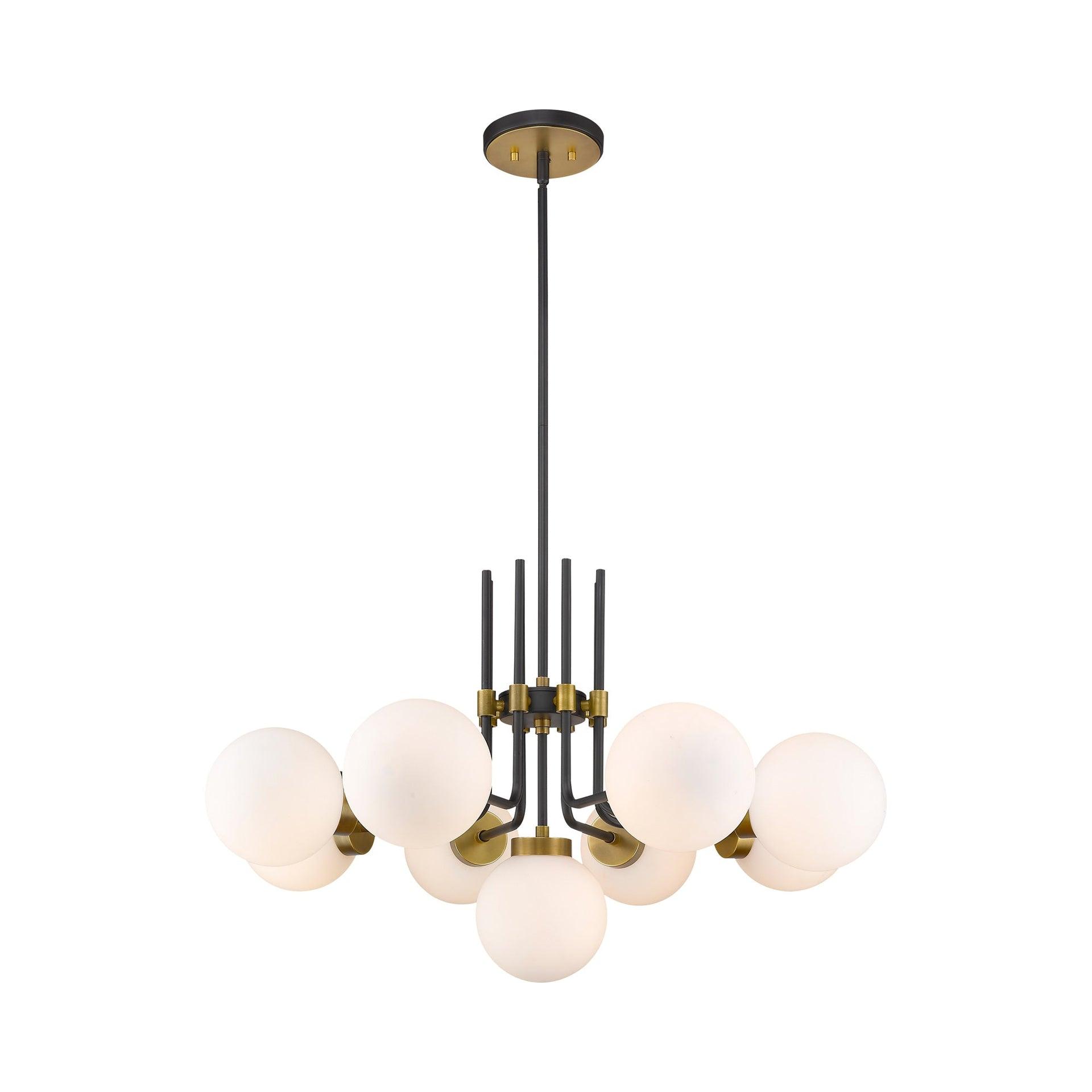 Z-Lite Parsons 9 - Light Chandelier in  Matte Black/Olde Brass