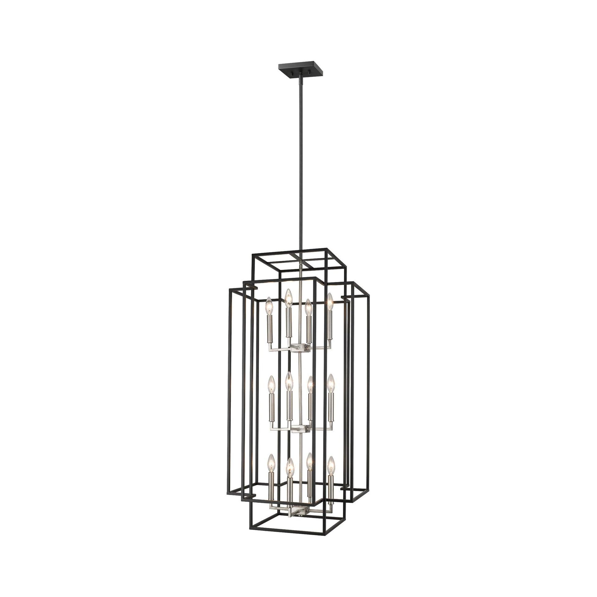 Z Lite 454-42BK-BN 42 x 20 in. 12 Light Pendant, Black & Brushed Nickel