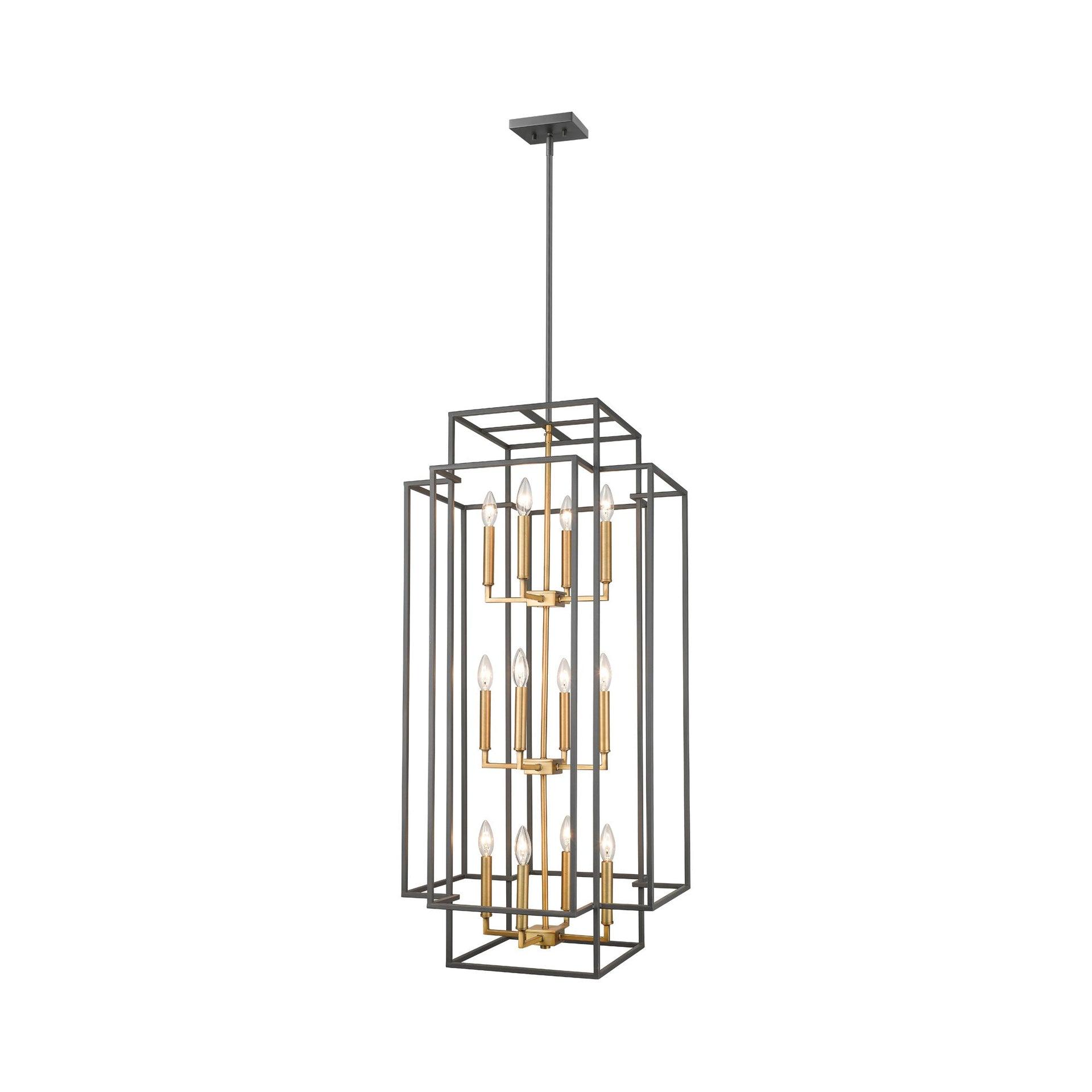 Titania 42" Brass and Bronze 12-Light Chandelier