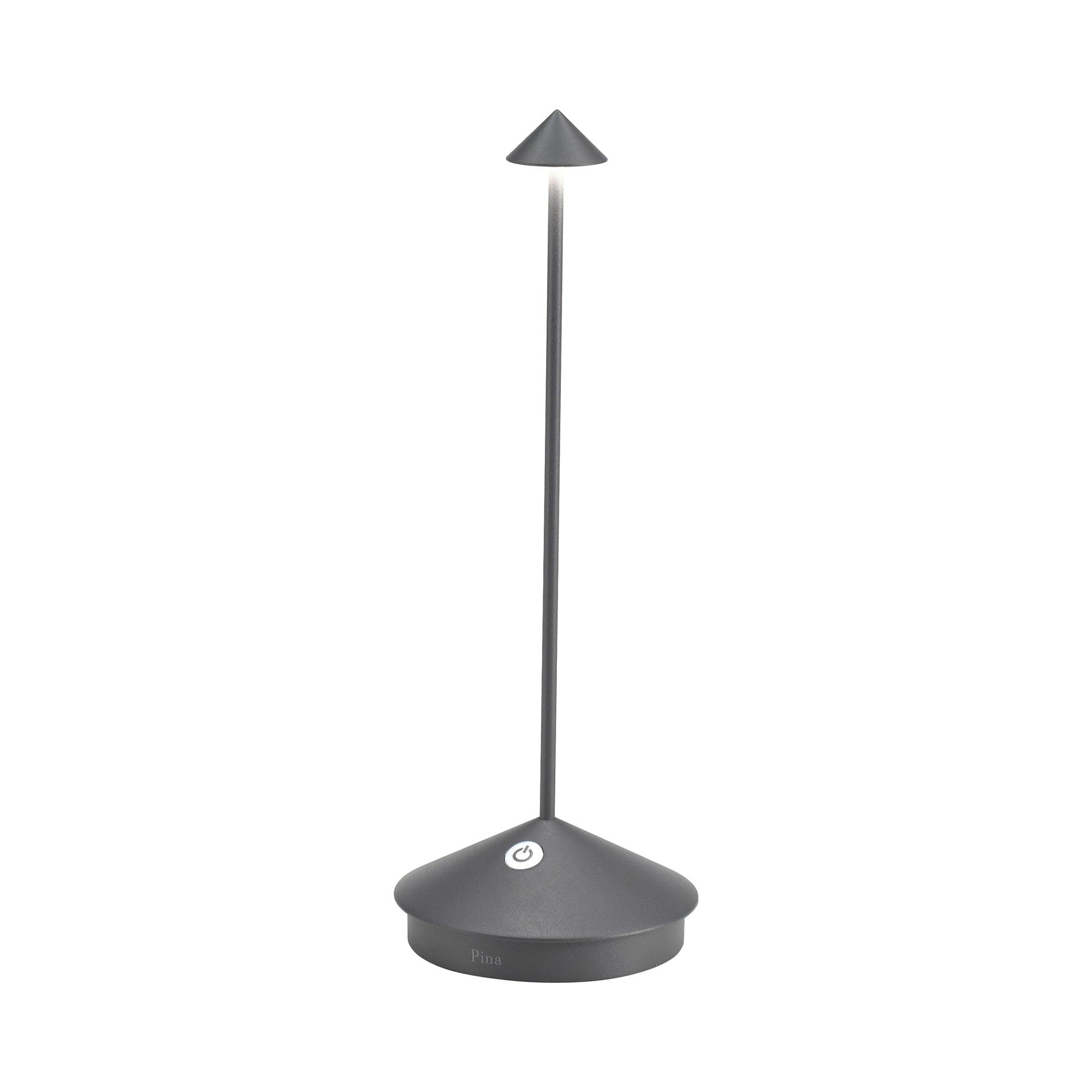 Dark Grey Cordless Touch Outdoor LED Table Lamp
