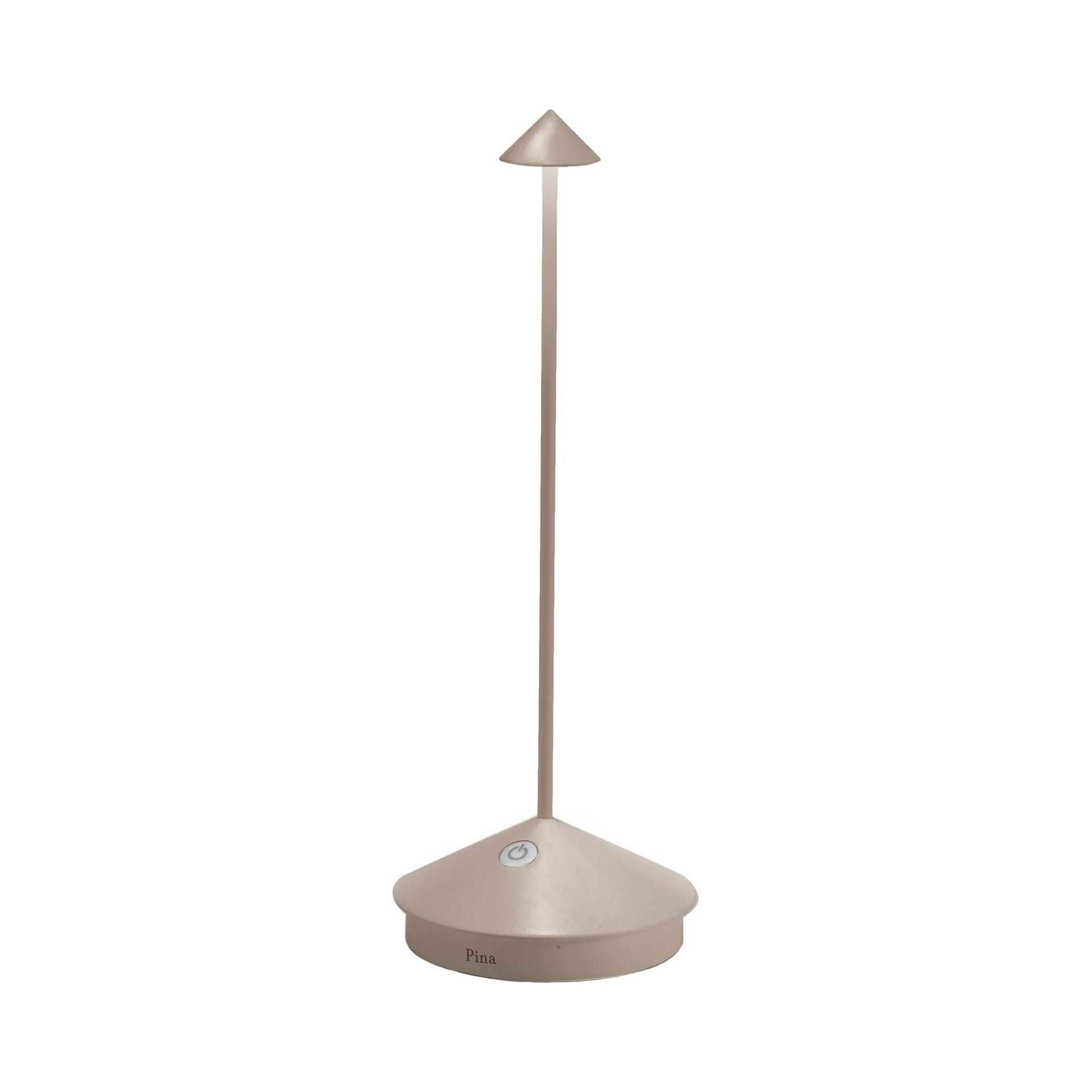 Pina Pro Sand Brown Metal Table Lamp by Zafferano America 11.4"