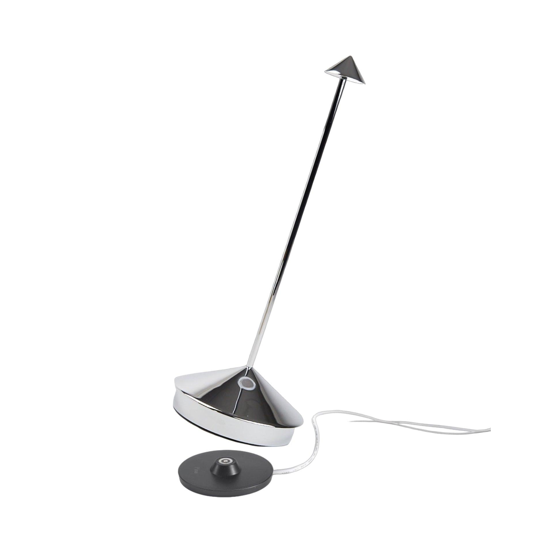 Glossy Chrome Cordless Touch LED Table Lamp