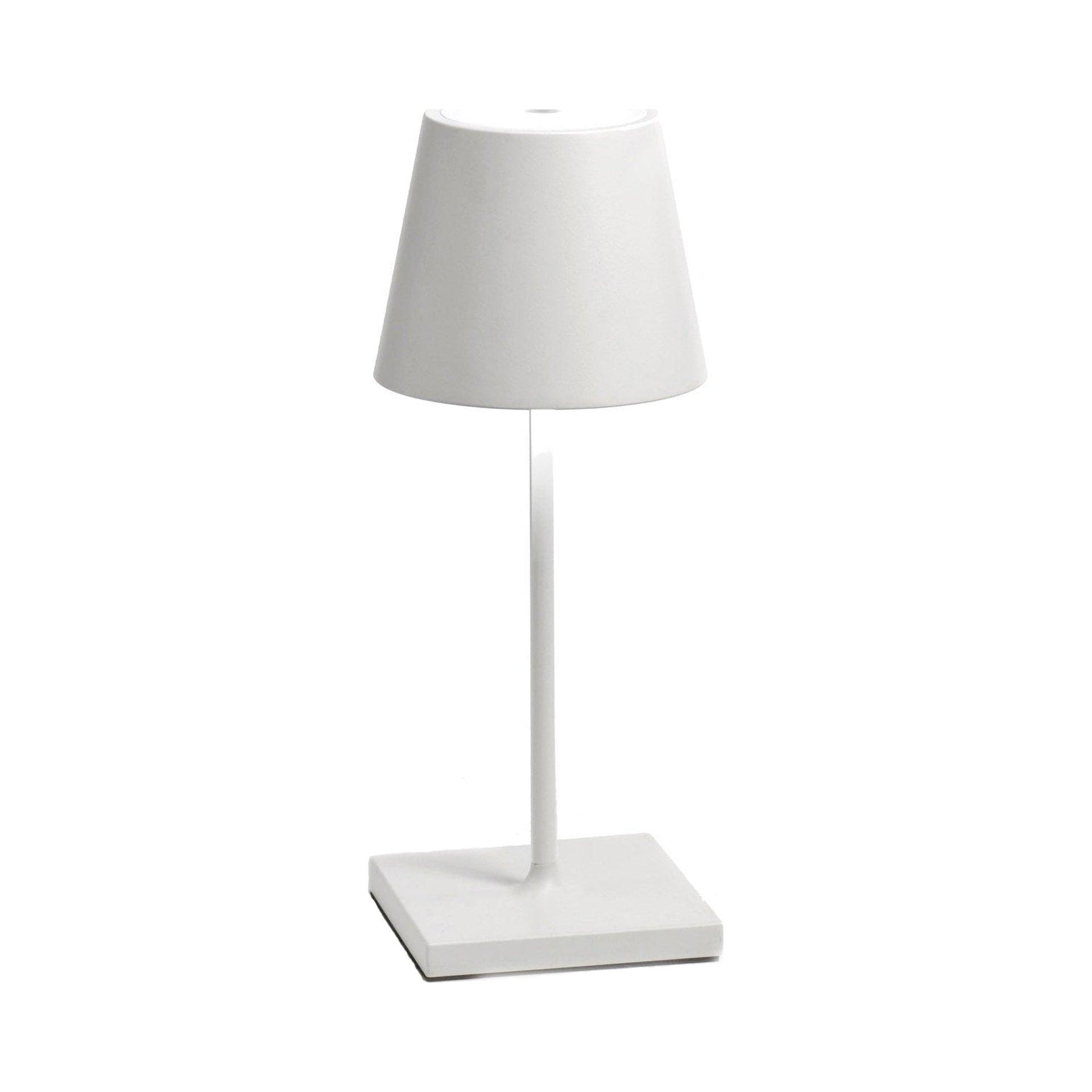 Poldina Pro White Metal Table Lamp by Zafferano America 15"