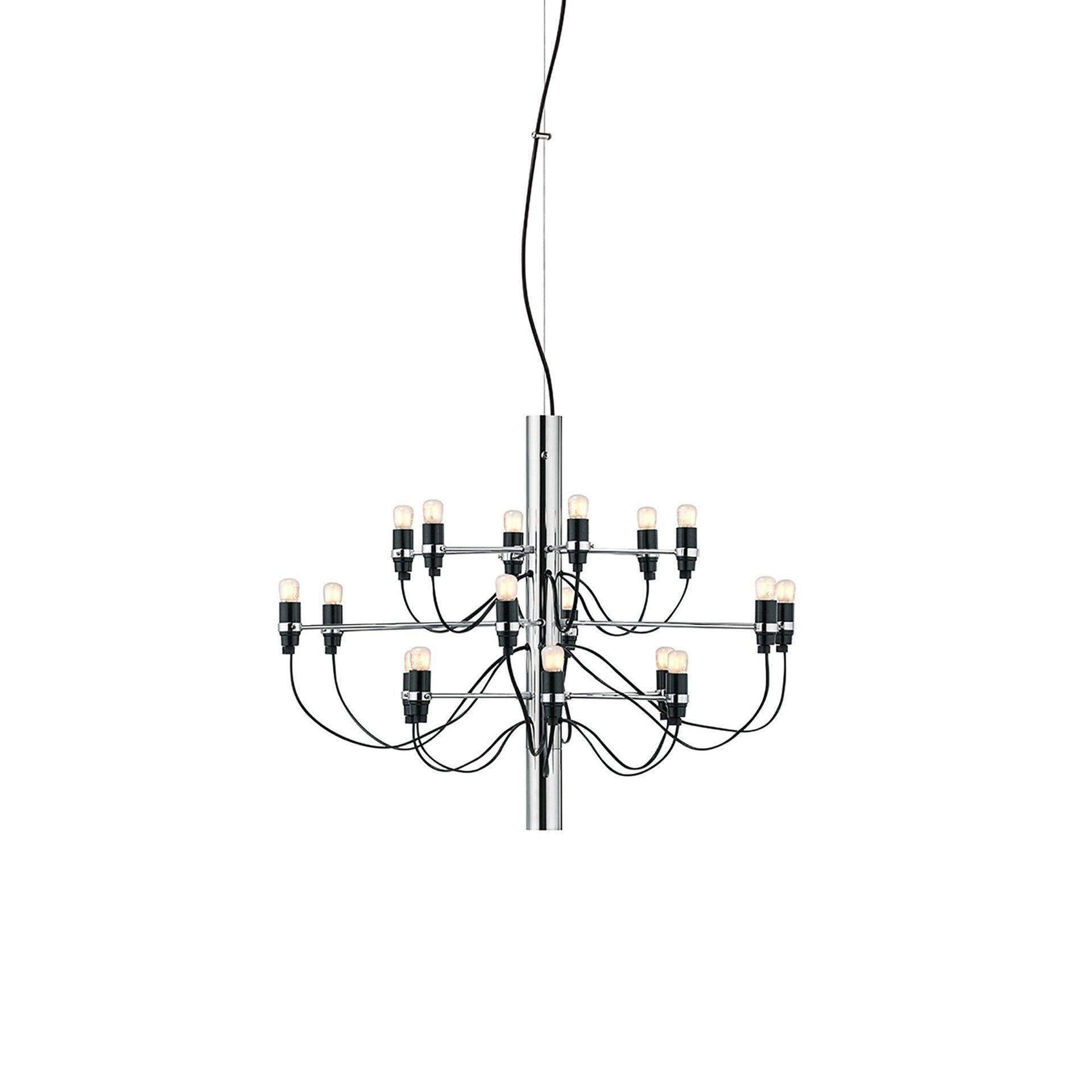 Chrome Mid-Century Modern 18-Light Chandelier